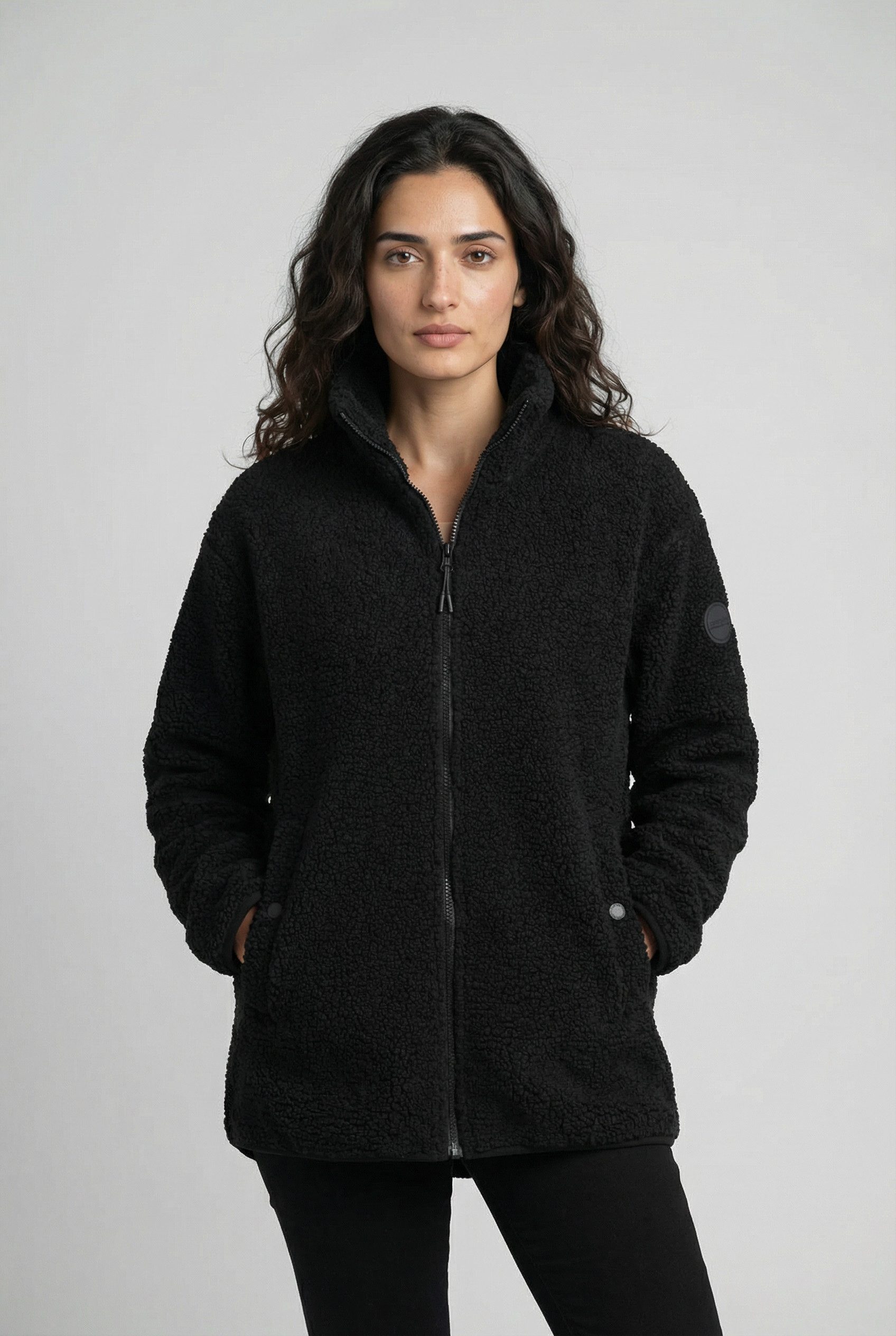 Icepeak Fleecejacke ICEPEAK PARACHUTE sportlicher Stil, mit Stehkragen, mit zwei Vordertaschen mit Knöpfen