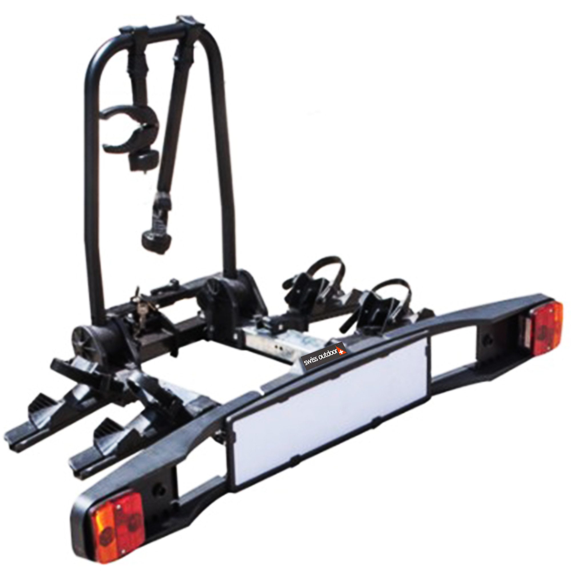 Swiss Outdoor Heckfahrradträger Fahrradträger TW-PRO Premium, für max. 2 Räder, kippbar - somit kommt man an die Kofferraumklappe dran
