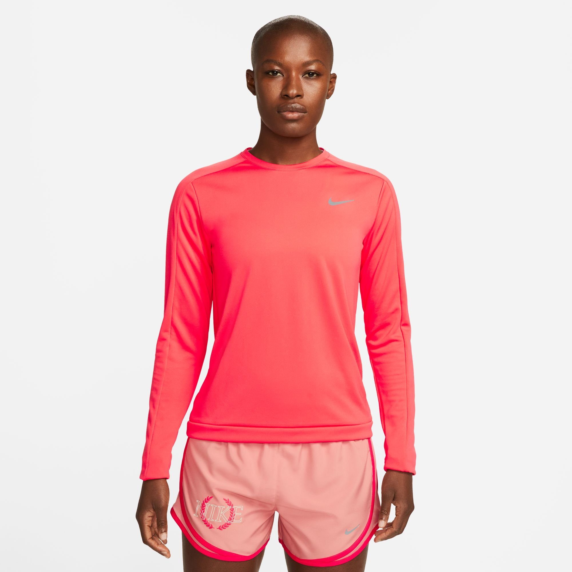 EMBER TOP DRI-FIT GLOW/REFLECTIVE Nike Laufshirt CREW-NECK RUNNING WOMEN'S SILV
