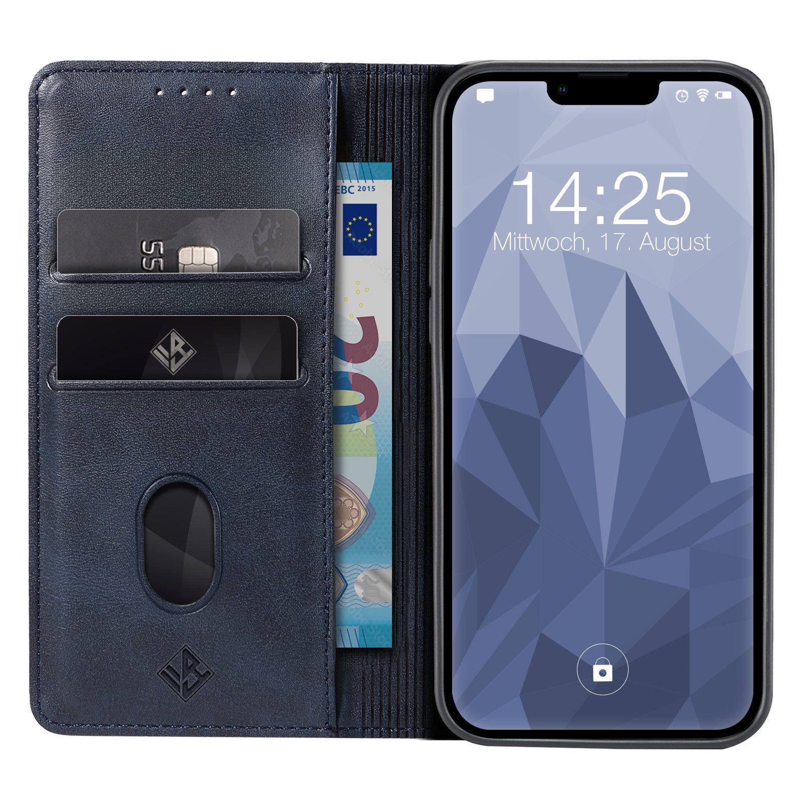 Tec-Expert Handyhülle Tasche Hülle für Apple iPhone 13 6.1 Zoll, 6.1", Cover Klapphülle Case mit Kartenfach Fliphülle aufstellbar