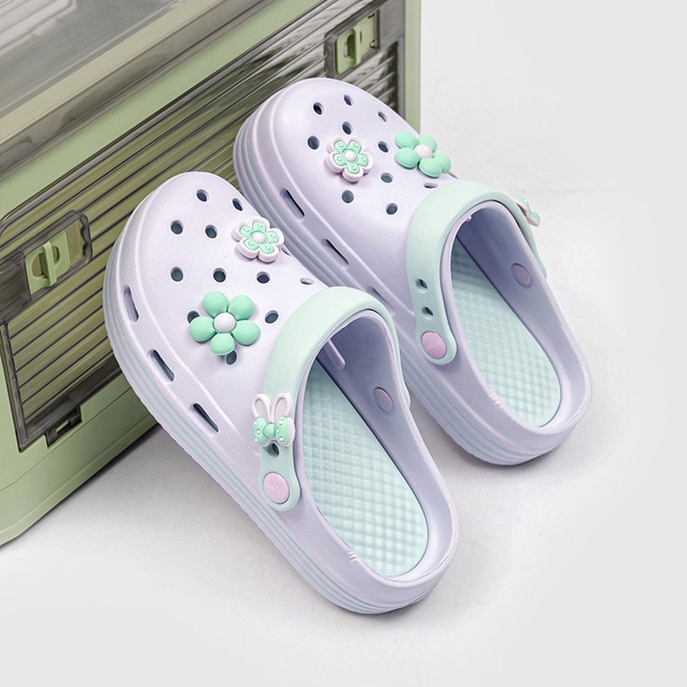 HUSK'SWARE Clog (Damen Blumen Clogs Sommer Freizeit) Leichte, atmungsaktive Clogs Rutschfeste Sandalen aus EVA-Material