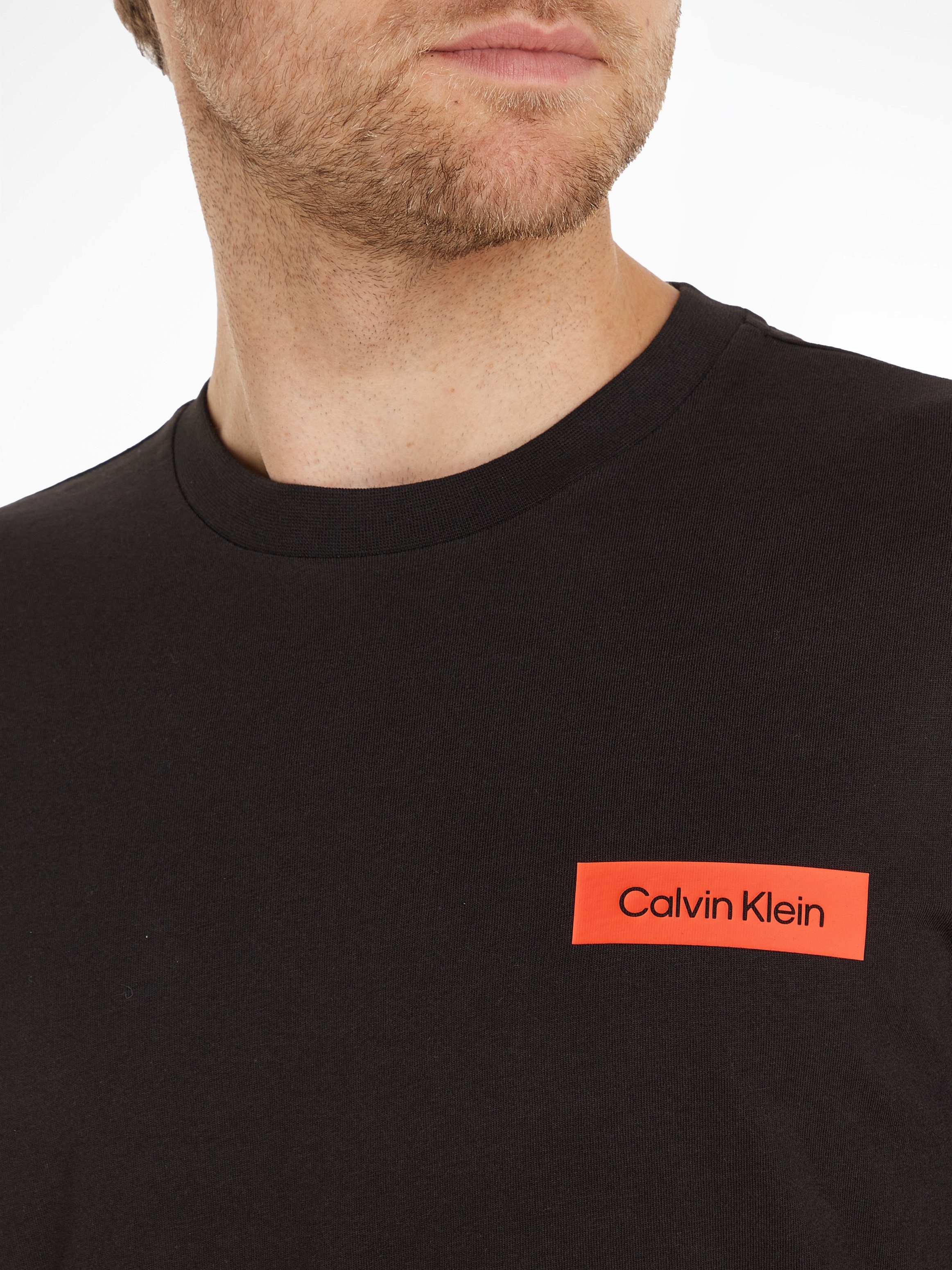 T-SHIRT LS LINE Black CONTRAST CK-Logodruck Calvin mit Langarmshirt LOGO Klein Ck