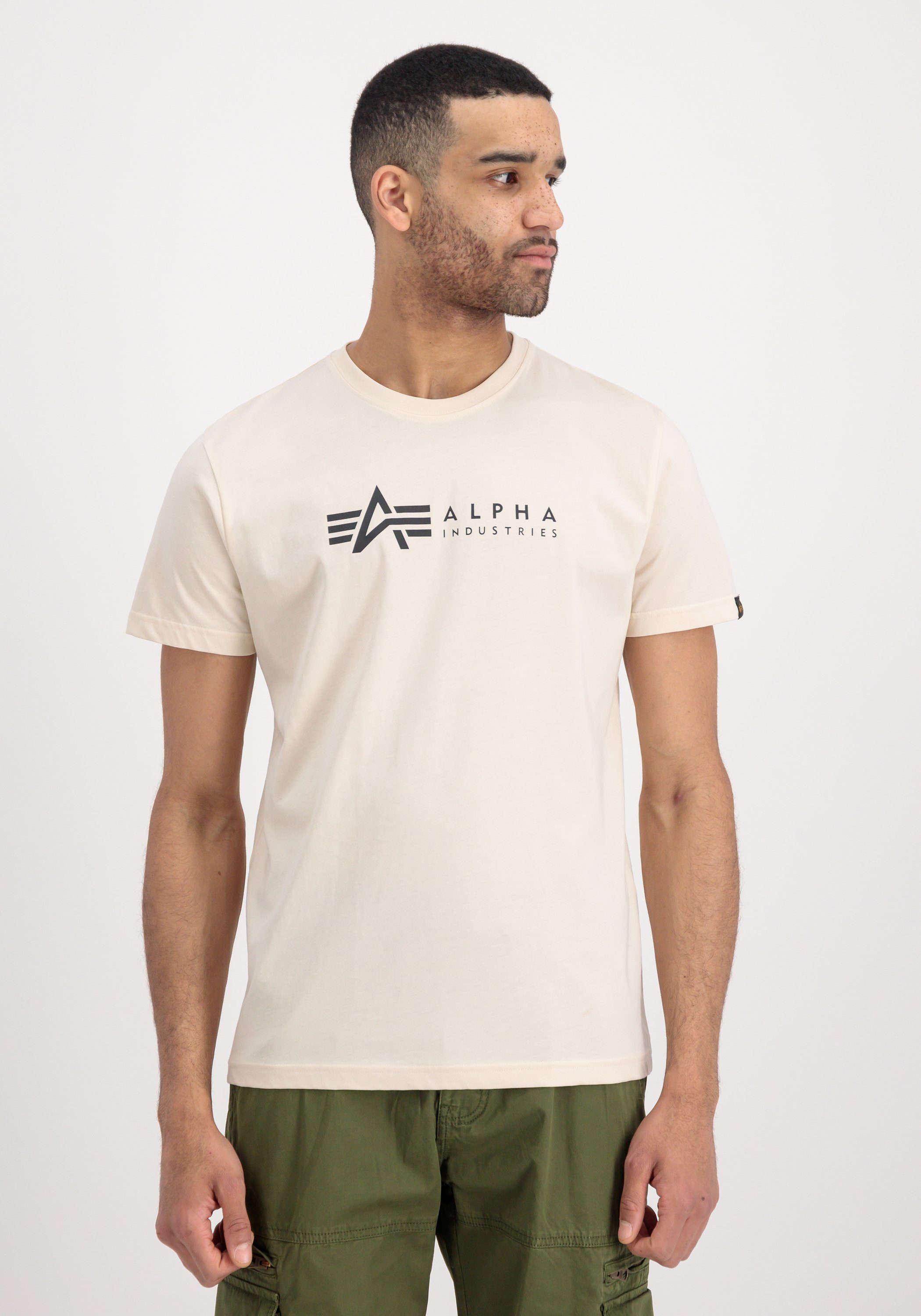 Alpha Industries T-Shirt Alpha Industries Men - T-Shirts Alpha Label T 2 Pack black olive/jet stream white
