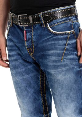Cipo & Baxx Gerade Jeans Regular mit auffälligen Kontrastnähten