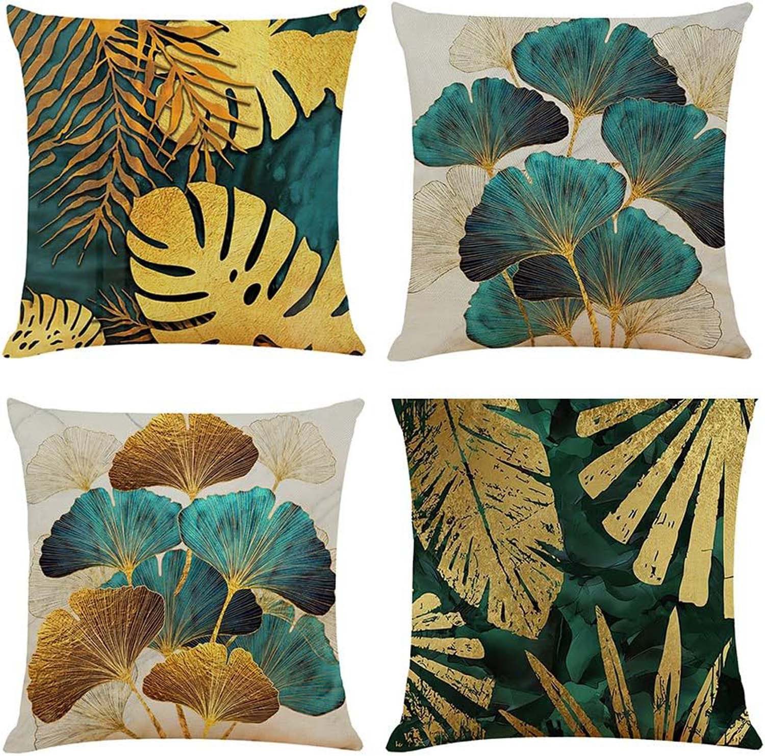 trends for living Kissenbezug 4 Set kissenbezüge 45x45cm kissenhüllen mit unsichtbarem Reißverschluß