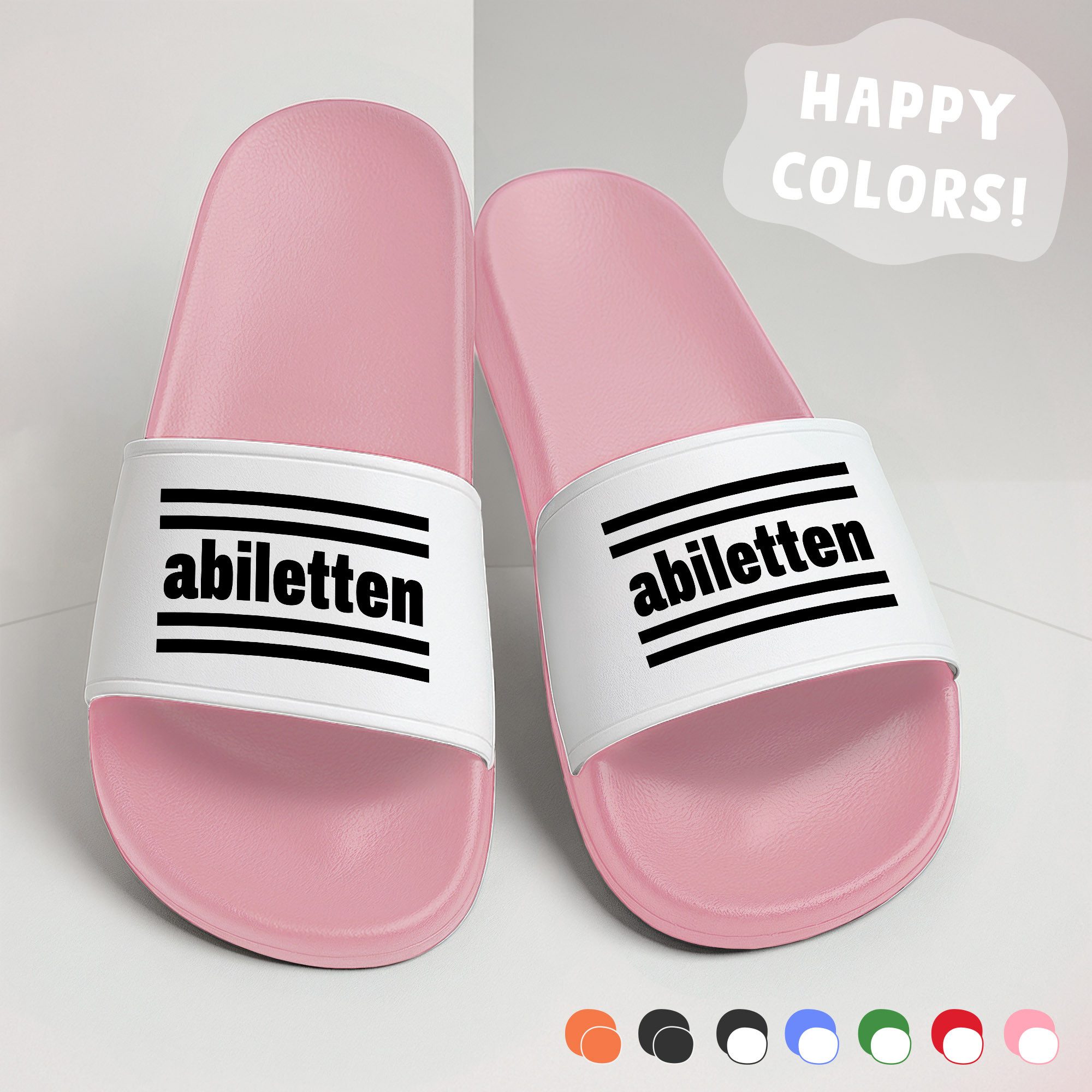 MoonWorks Badeschlappen Damen Abiletten - Abitur Geschenke Schulabschluss Abi - Badesandale