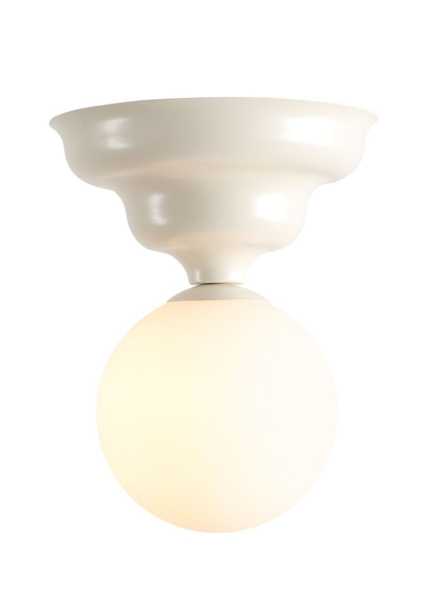 Licht-Erlebnisse Deckenleuchte NAREN, Metall Glas G9 Ø 17 cm rund Creme Weiß Kugel Schirm Modern