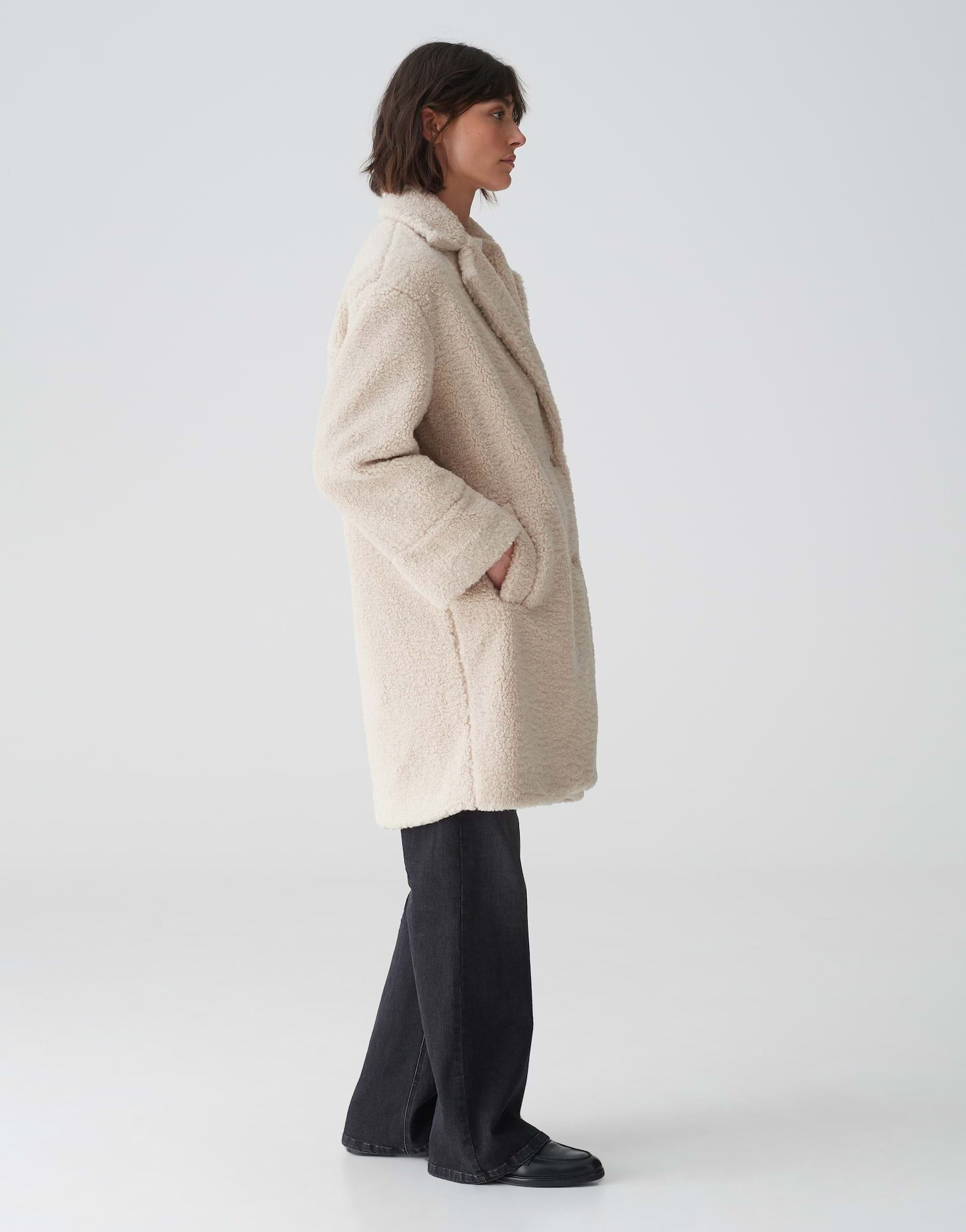 OPUS Langmantel Teddymantel HONISE Loose im Oversize Look