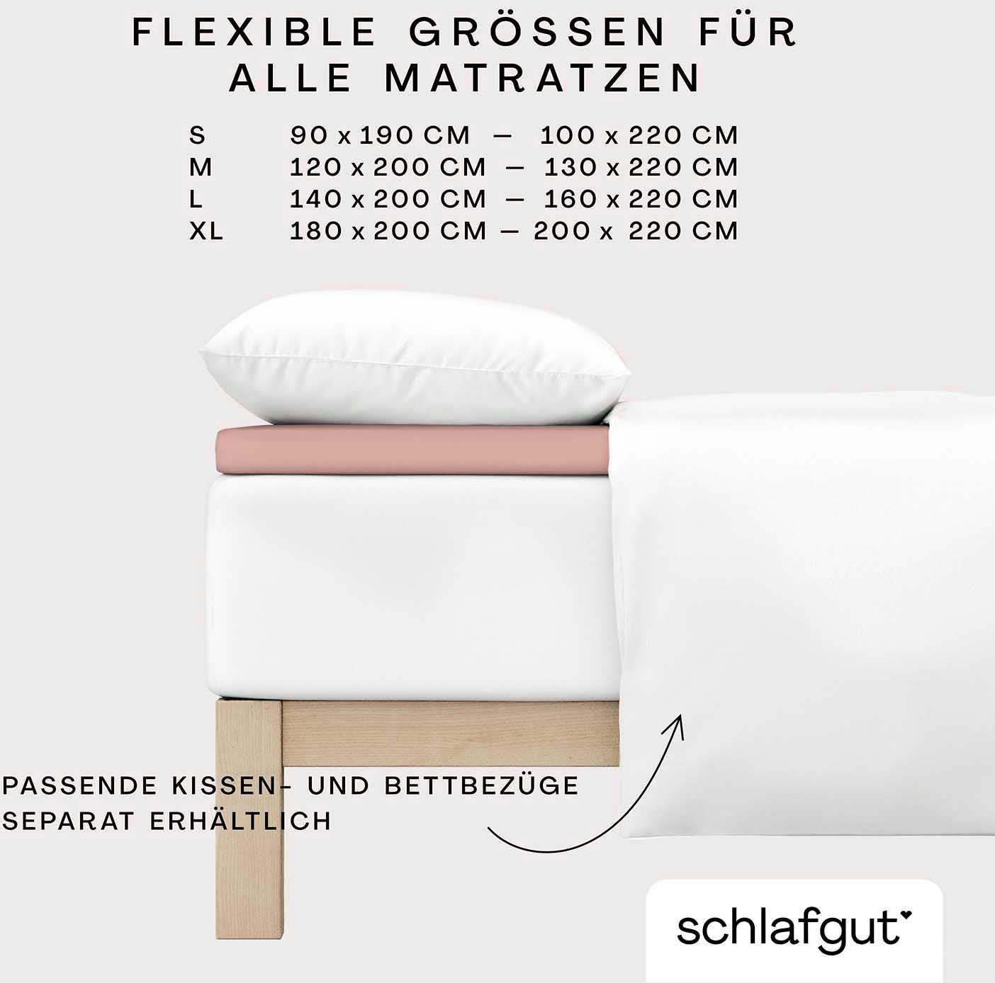 Schlafgut Spannbettlaken PURE TOPPER Bio-Baumwolle mit Elasthan 170 g/m² für Topper bis 10 cm, Jersey-Elasthan, Gummizug: rundum, (1 Stück), PREMIUM Laken für M – Bild 3 von 5