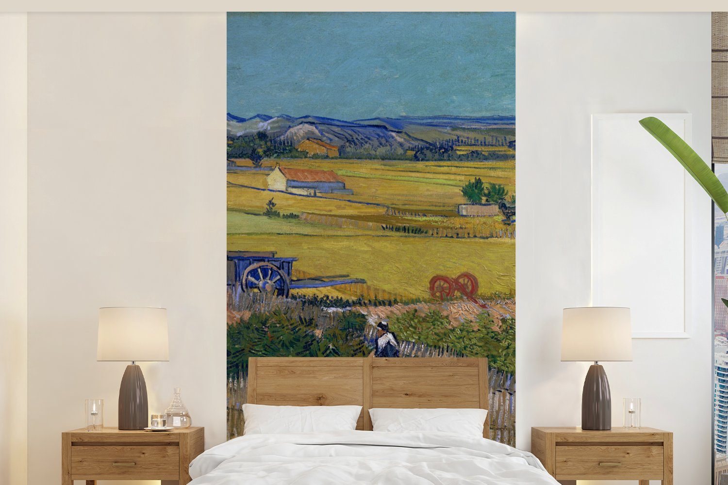 MuchoWow Fototapete Die Ernte - Vincent van Gogh, Matt, bedruckt, (2 St), Vliestapete für Wohnzimmer Schlafzimmer Küche, Fototapete