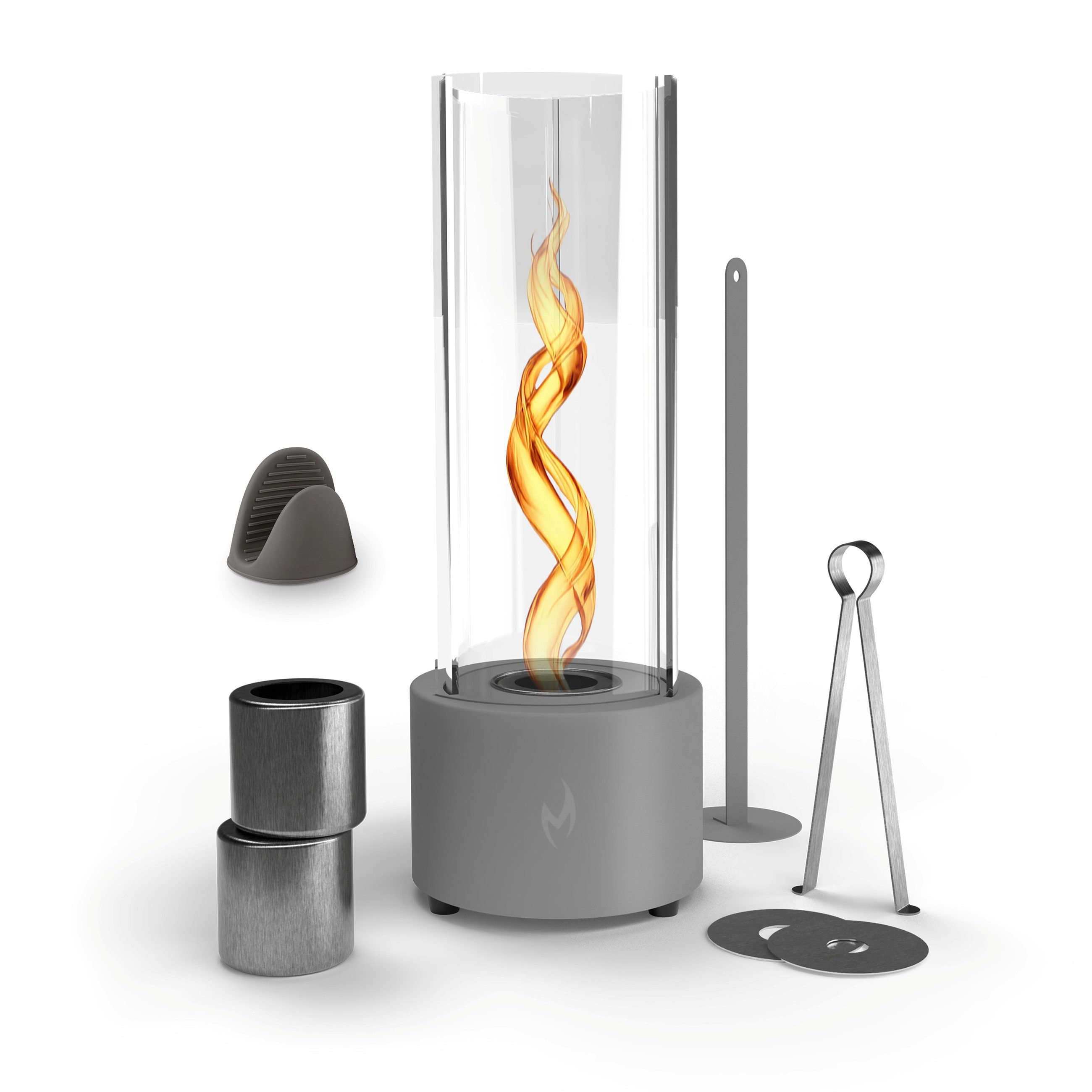 Monster24 Echtfeuer-Dekokamin Bio-Ethanol Tischkamin mit Tornado-Flamme für Indoor & Outdoor