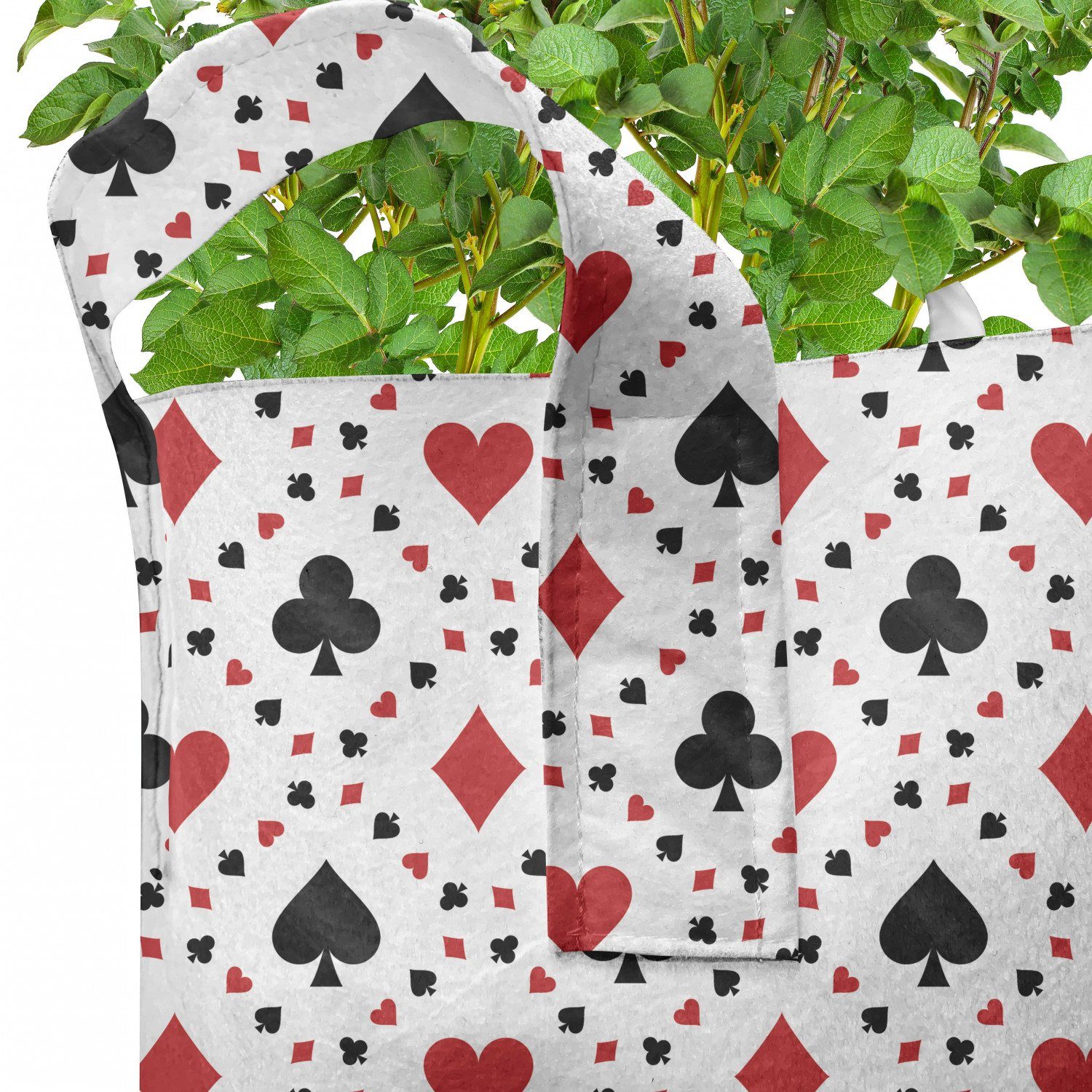 Abakuhaus Pflanzkübel hochleistungsfähig Stofftöpfe mit rot Griffen Pflanzen, Poker-Karten Tourist für schwarz