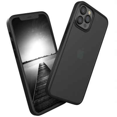 EAZY CASE Handyhülle Outdoor Case für Apple iPhone 12 / 12 Pro 6,1 Zoll, Hülle Outdoor kratzfest Schutzhülle mit Kameraschutz Robust Schwarz