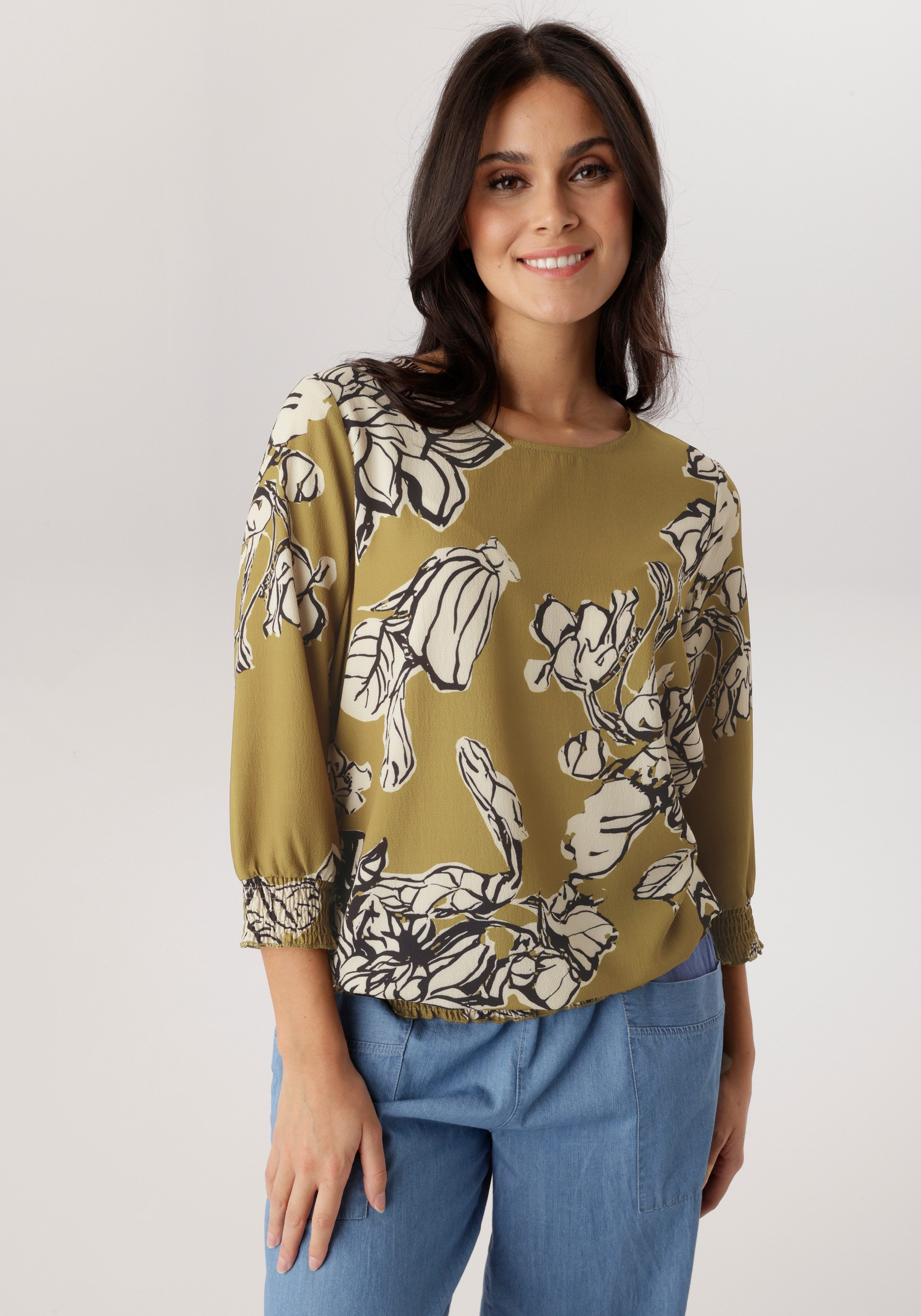 Aniston SELECTED Schlupfbluse mit Smokbündchen und Knopfverschluss hinten - NEUE KOLLEKTION. € 49,99, (€ 49,99 pro 1 Stk).