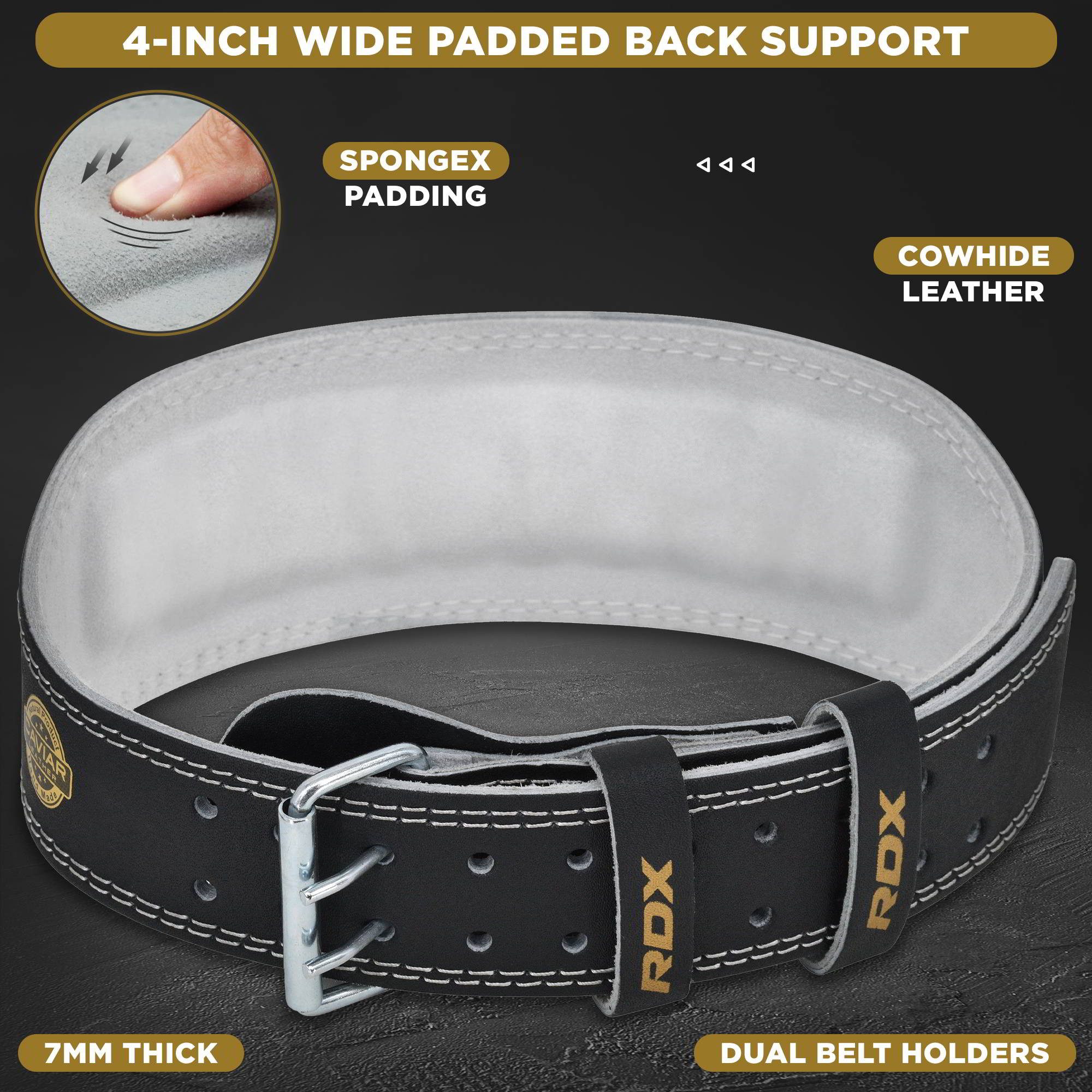 RDX Arbeitsstützgürtel RDX 4 Inch Leder Gewichtheben Gürtel, weightlifting belt Training
