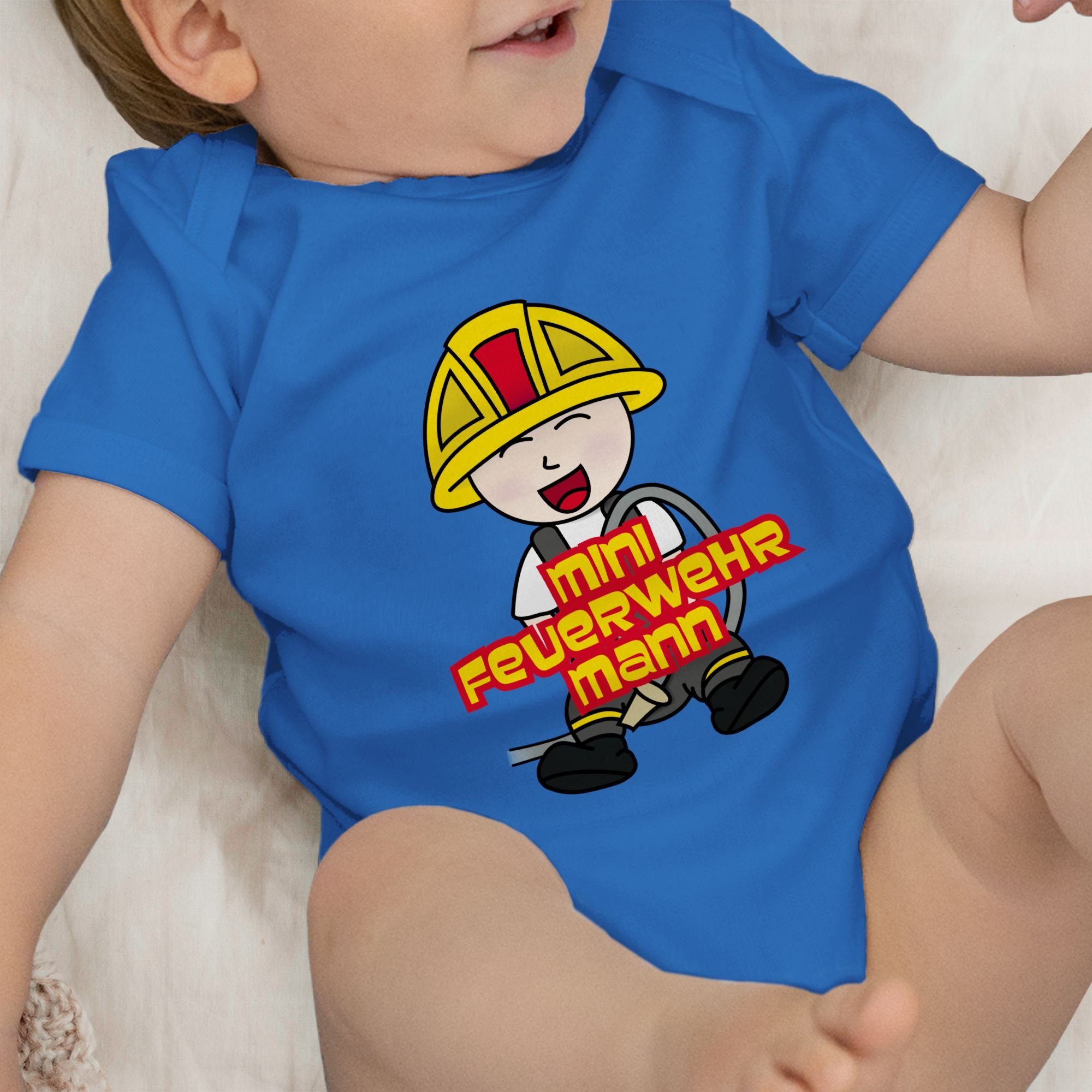 Mini Shirtbody Feuerwehrmann Feuerwehr 1 Shirtracer Royalblau