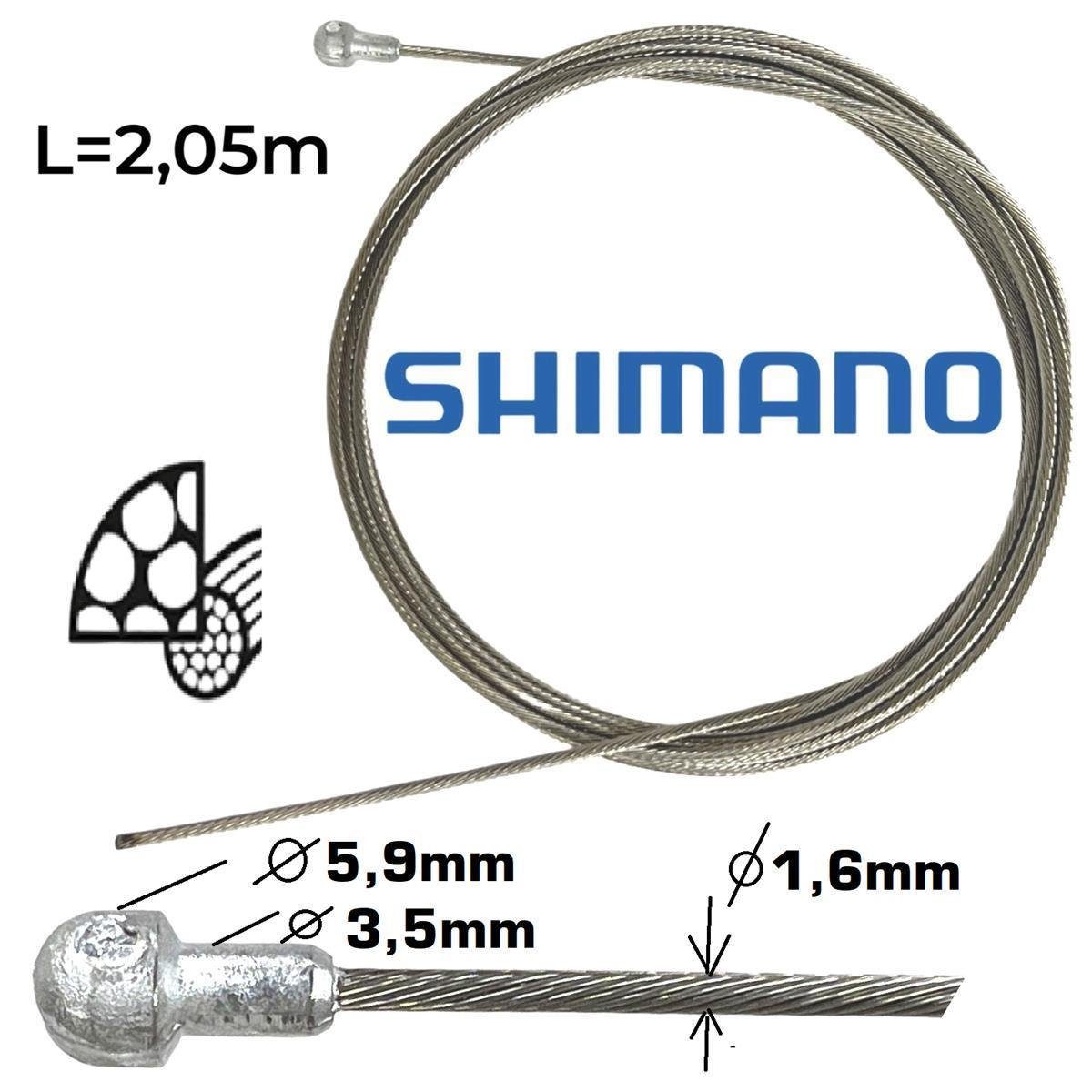 Shimano Felgenbremse Shimano 1m Birnennippel SP41 / Bremse Felgen SLR Bremszug Schaltung Außenhülle