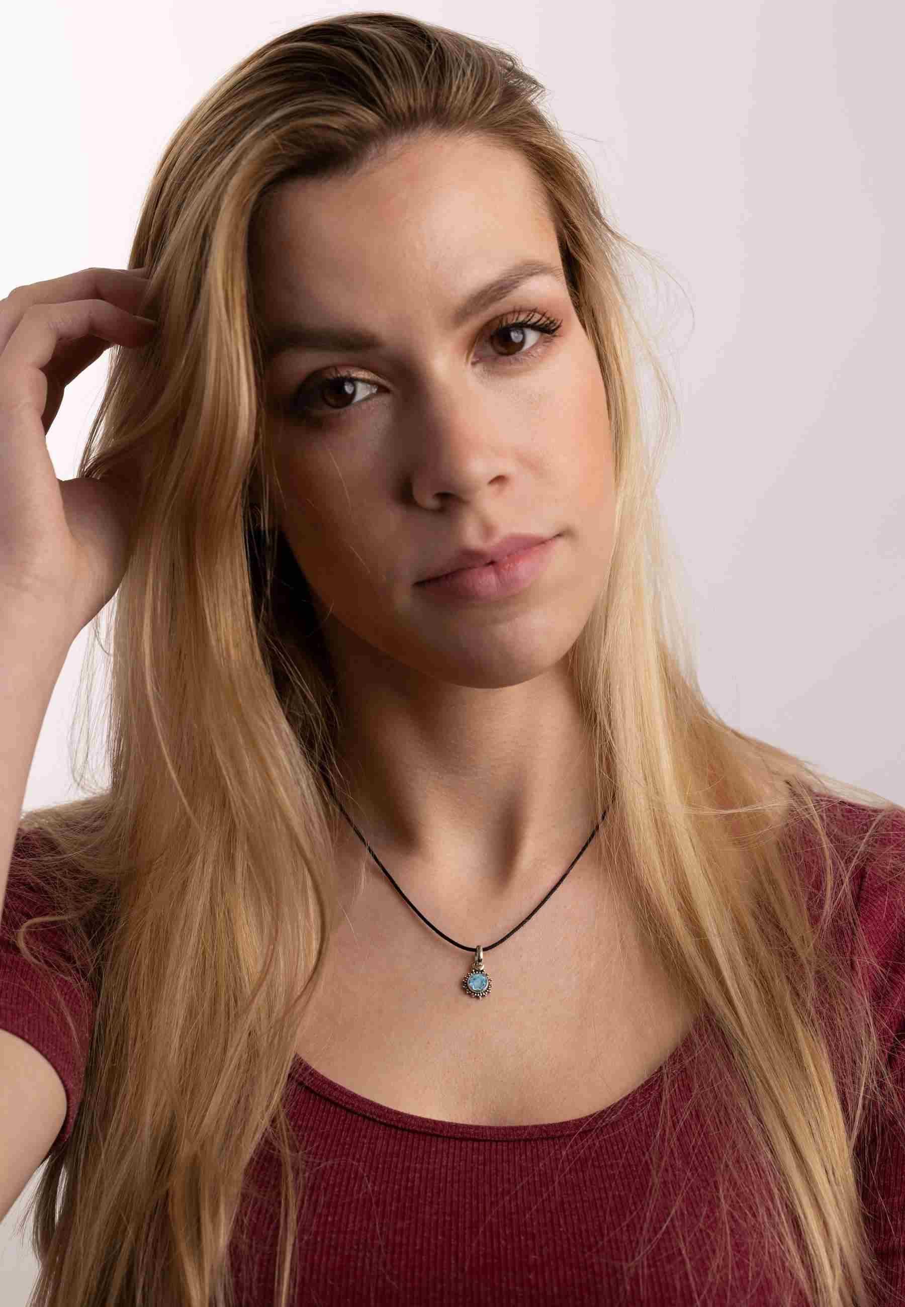 mantraroma Kettenanhänger mit Anhänger BUWAN rund aus 925 Silber mit blau T günstig online kaufen