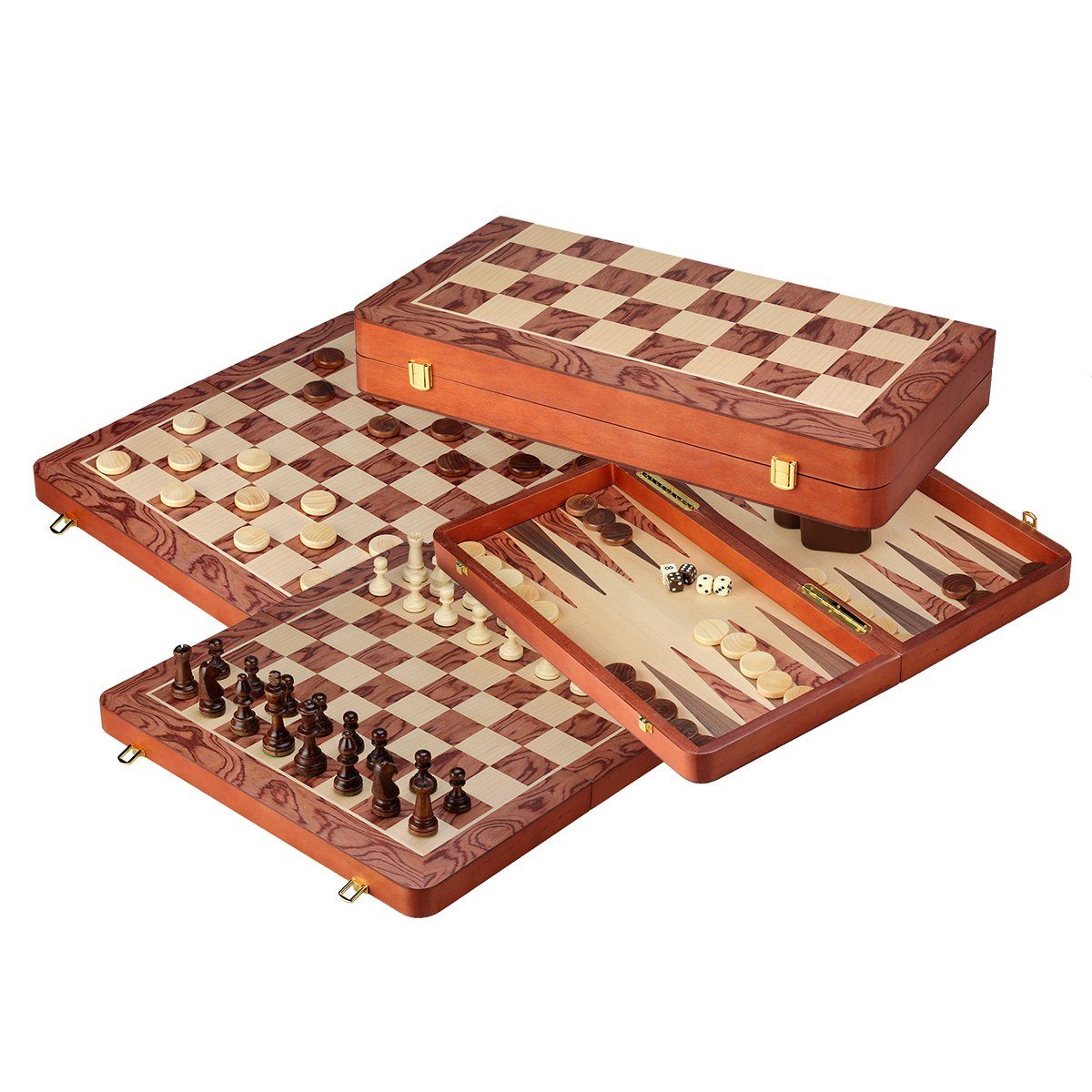 Schach Schachbrett Holz Schachspiel klappbares Brett Holzbox Reiseschach 29*29cm 