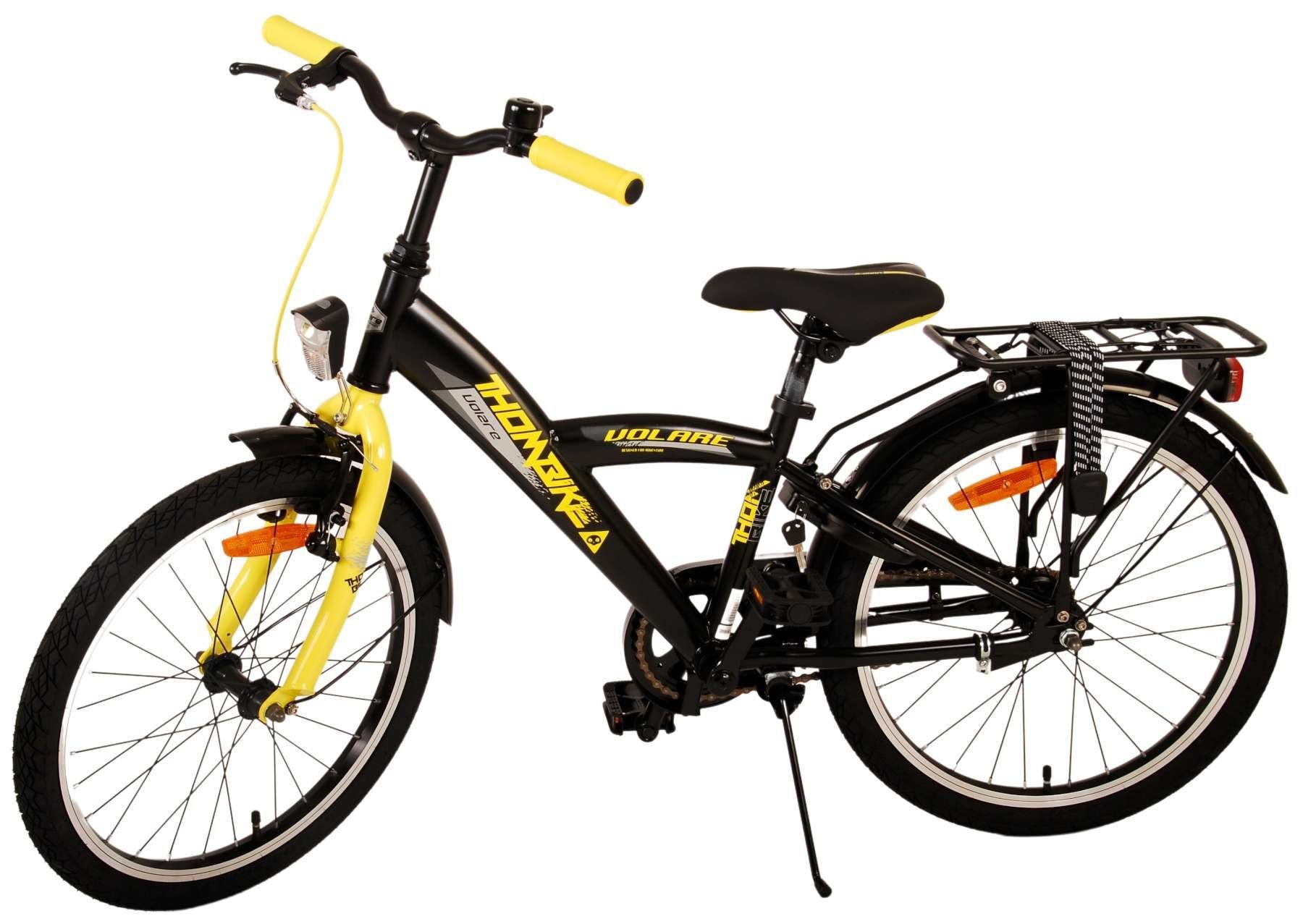 LeNoSa Kinderfahrrad Schwarz Gang Gelb Zoll - 20 1 City Jahre, - Jungen Adventure Bike 6-8 Alter