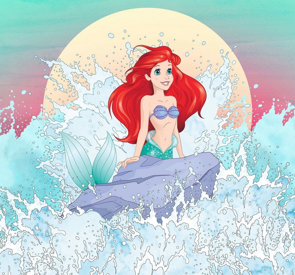 Komar Fototapete Ariel Rise, glatt, Comic, Retro, bedruckt, mehrfarbig,  BxH: 300x280 cm