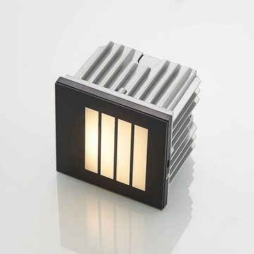 Arcchio Wandleuchte Zamo, dimmbar, LED-Leuchtmittel fest verbaut, warmweiß, Modern, Aluminium, Glas, Schwarz, 1 flammig, inkl. Leuchtmittel