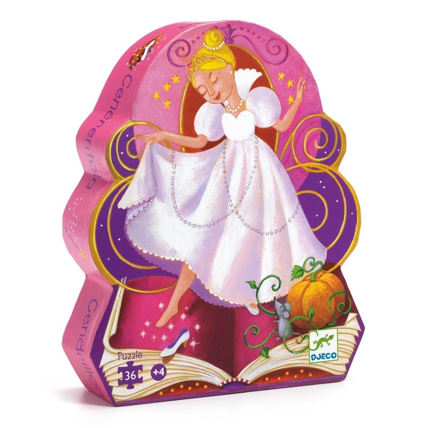 DJECO Spiel, DJ07232 Formenpuzzle - Cinderella, 36 Teile