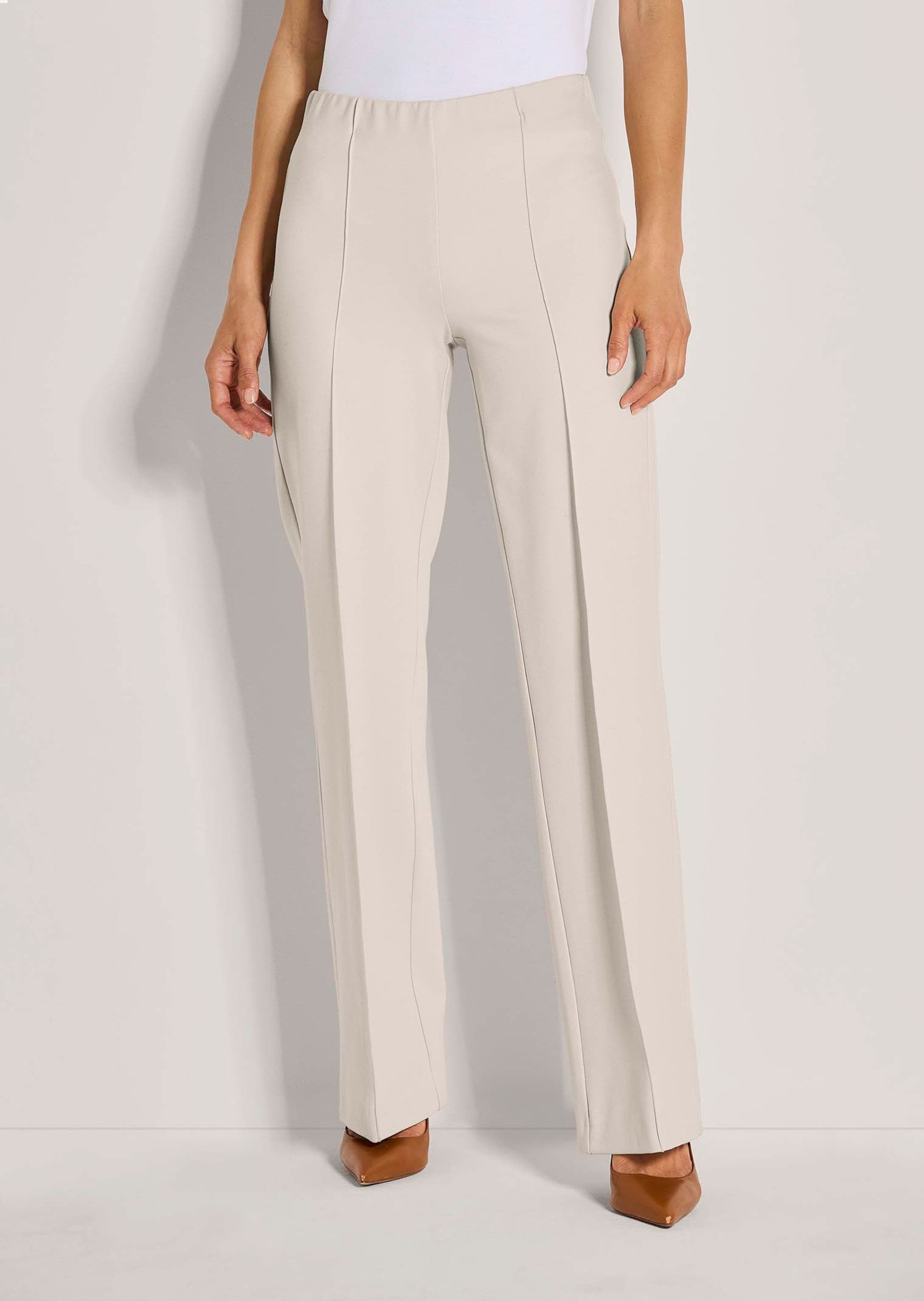 MADELEINE Jerseyhose Weite Jerseyhose mit Biesen Stoffhose mit weitem Bein, günstig online kaufen