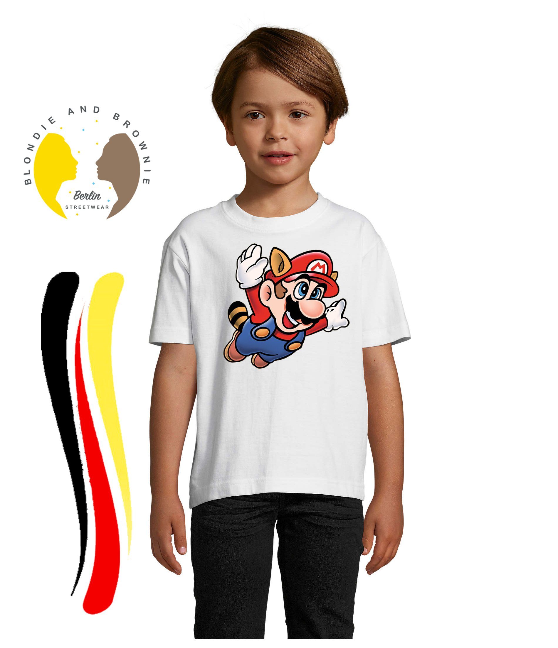 Blondie & Brownie T-Shirt Kinder Super Mario 3 Fligh Retro Konsole