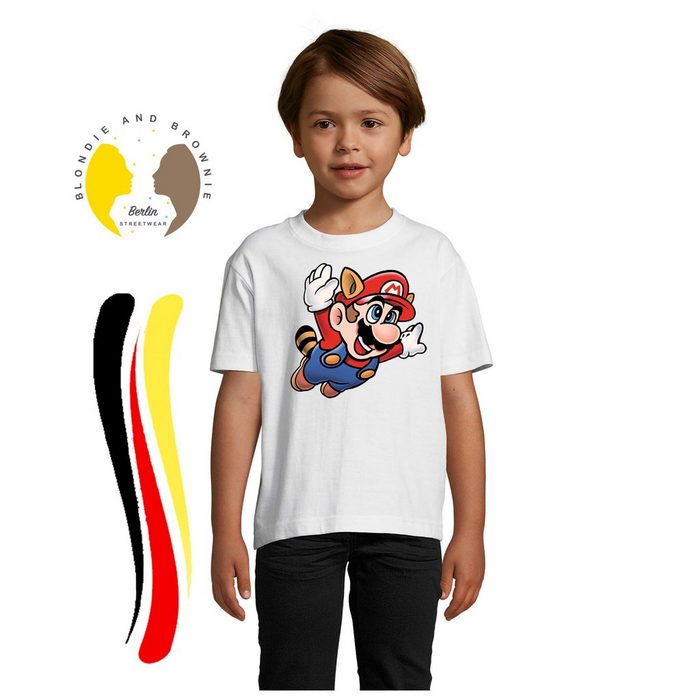 Blondie & Brownie T-Shirt Kinder Super Mario 3 Fligh Nintendo Konsole