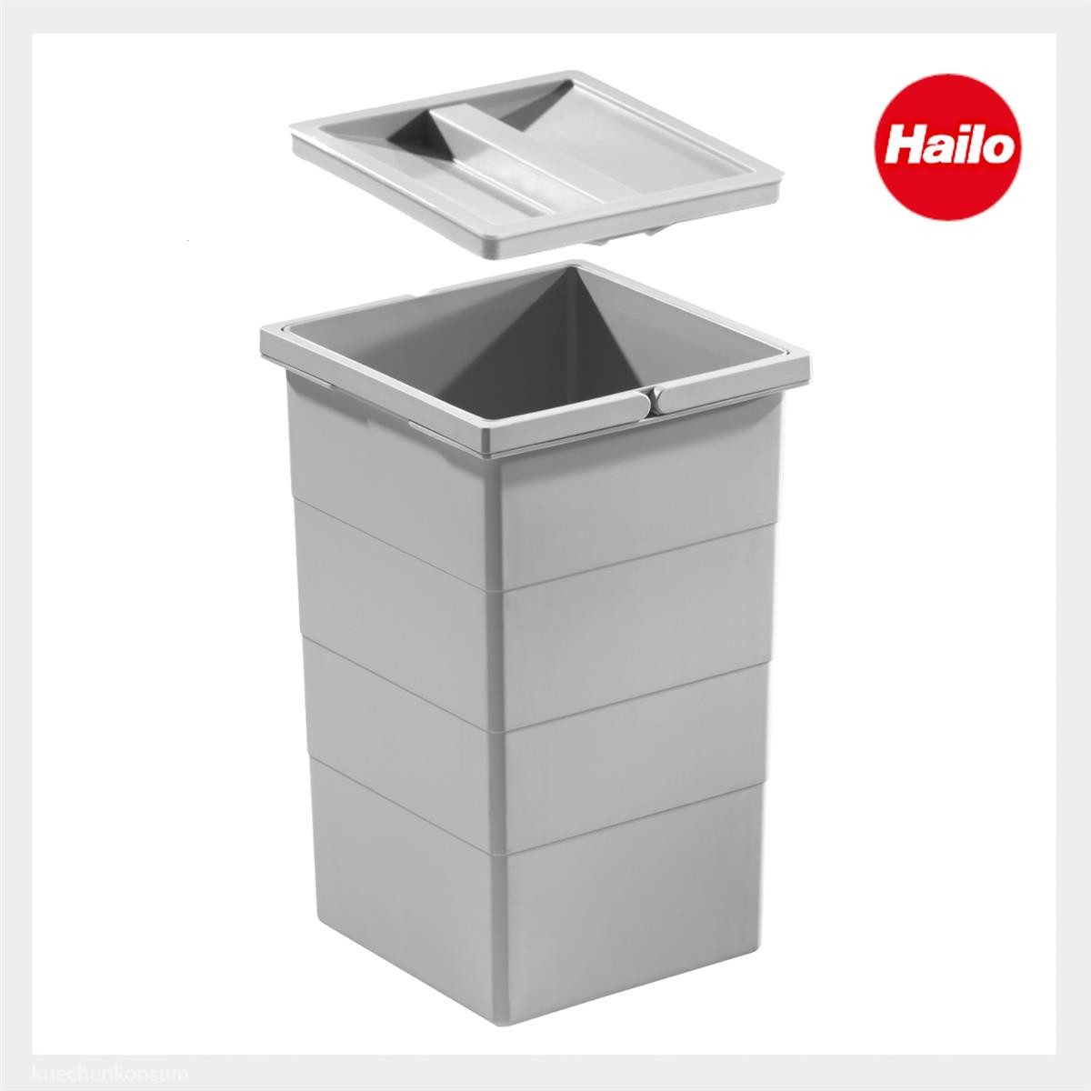 Hailo Einbaumülleimer Hailo Inneneimer 1076099 mit Deckel 15 Liter 226x233x350 mm 2 Henkel