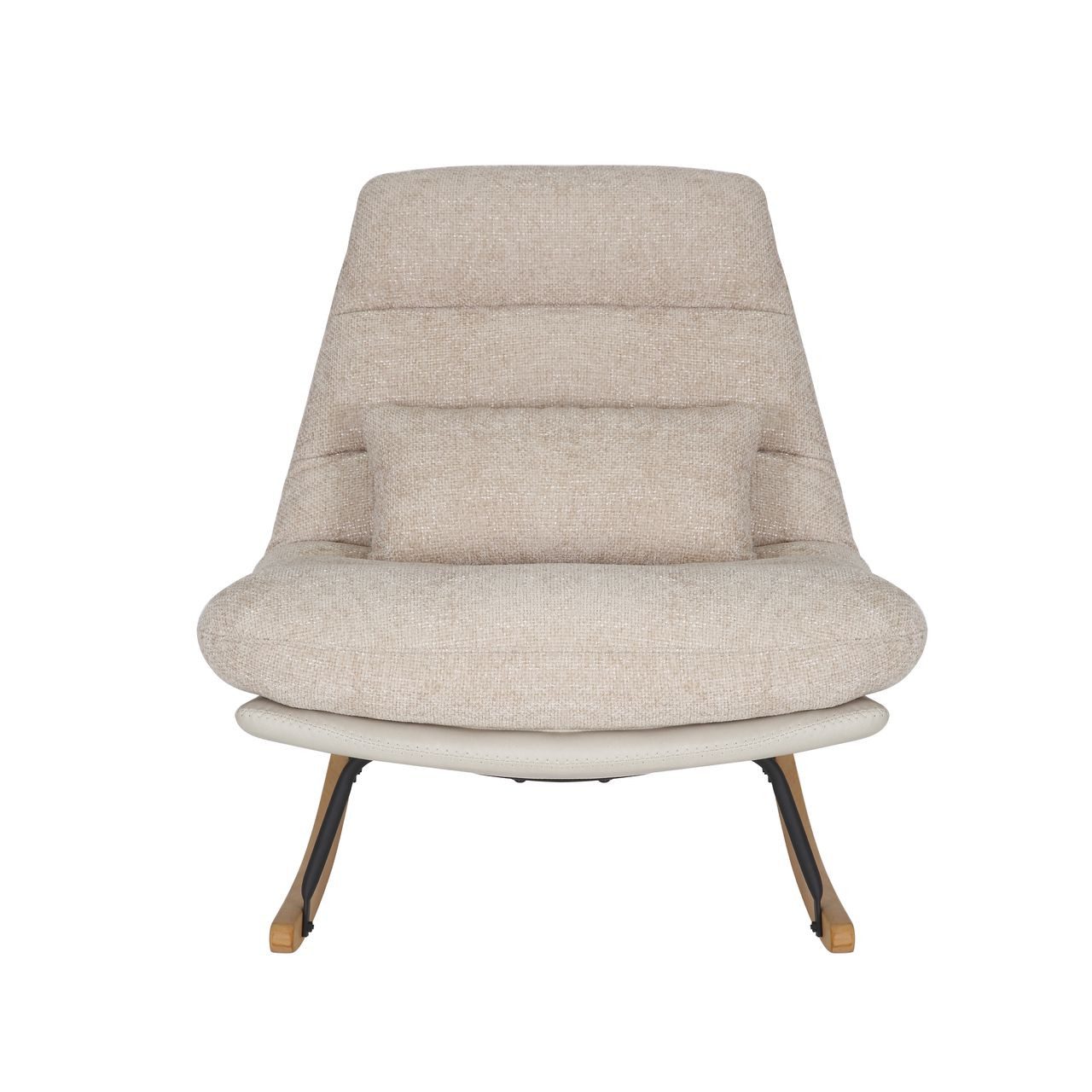 Better Home Relaxsessel gepolsterter Schaukelstuhl Relaxsessel mit Buchenholzsockel, beige