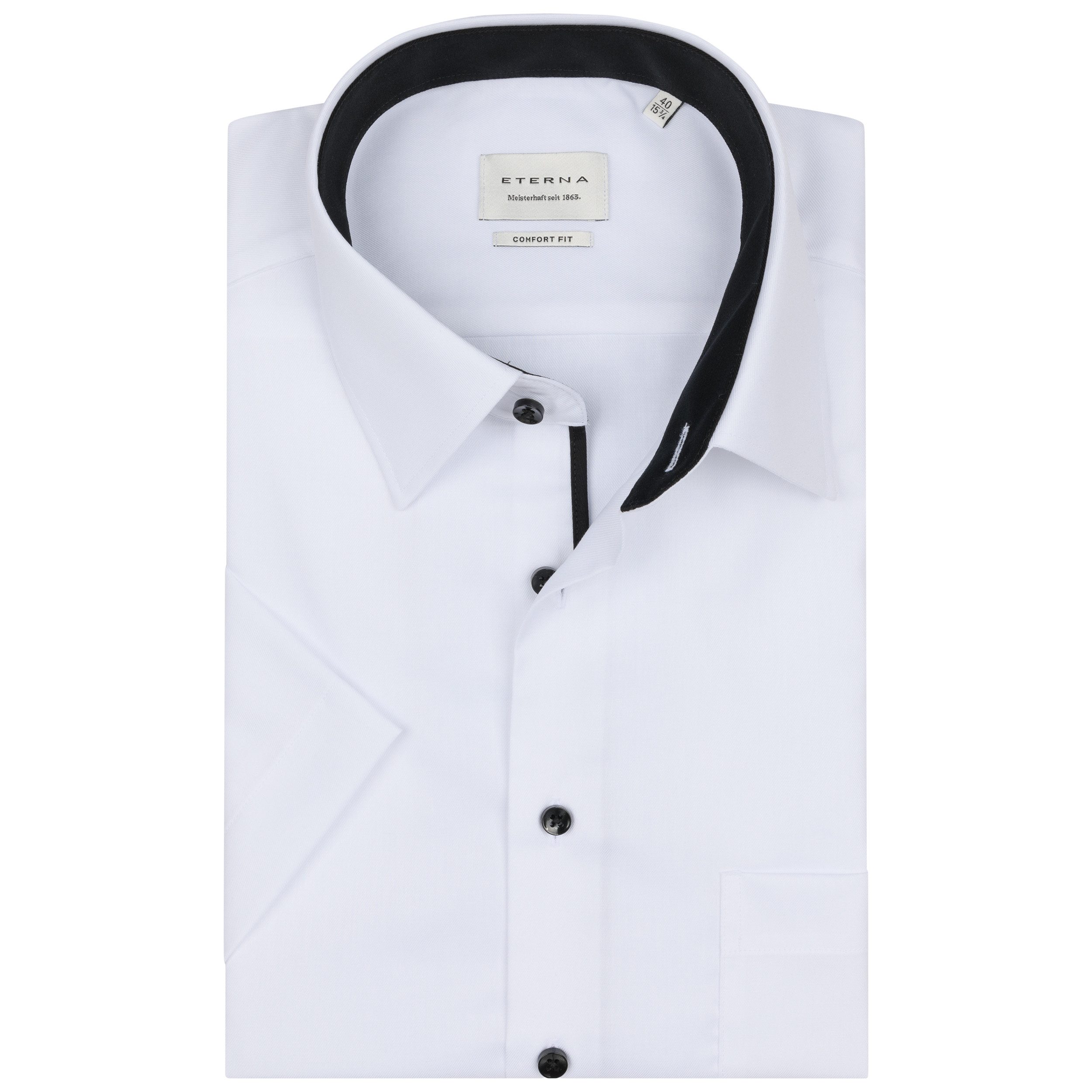 Eterna Kurzarmhemd Comfort Fit, 100 % Baumwolle Bügelfrei, Knitterfrei