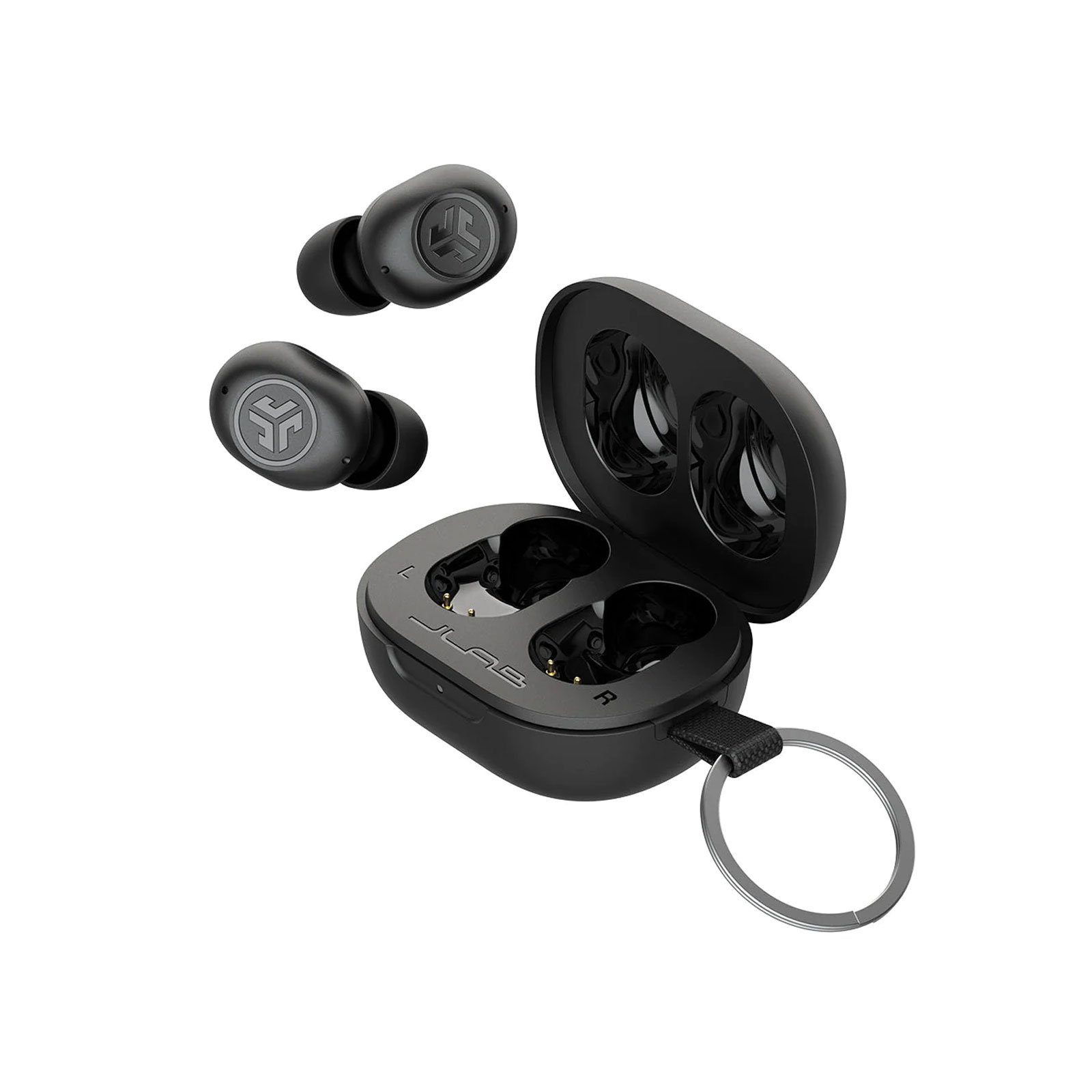 Jlab JBuds Earbuds Schwarz Wireless In-Ear-Kopfhörer (TWS, Mini Bluetooth, Ladecase, True Schlüsselband)