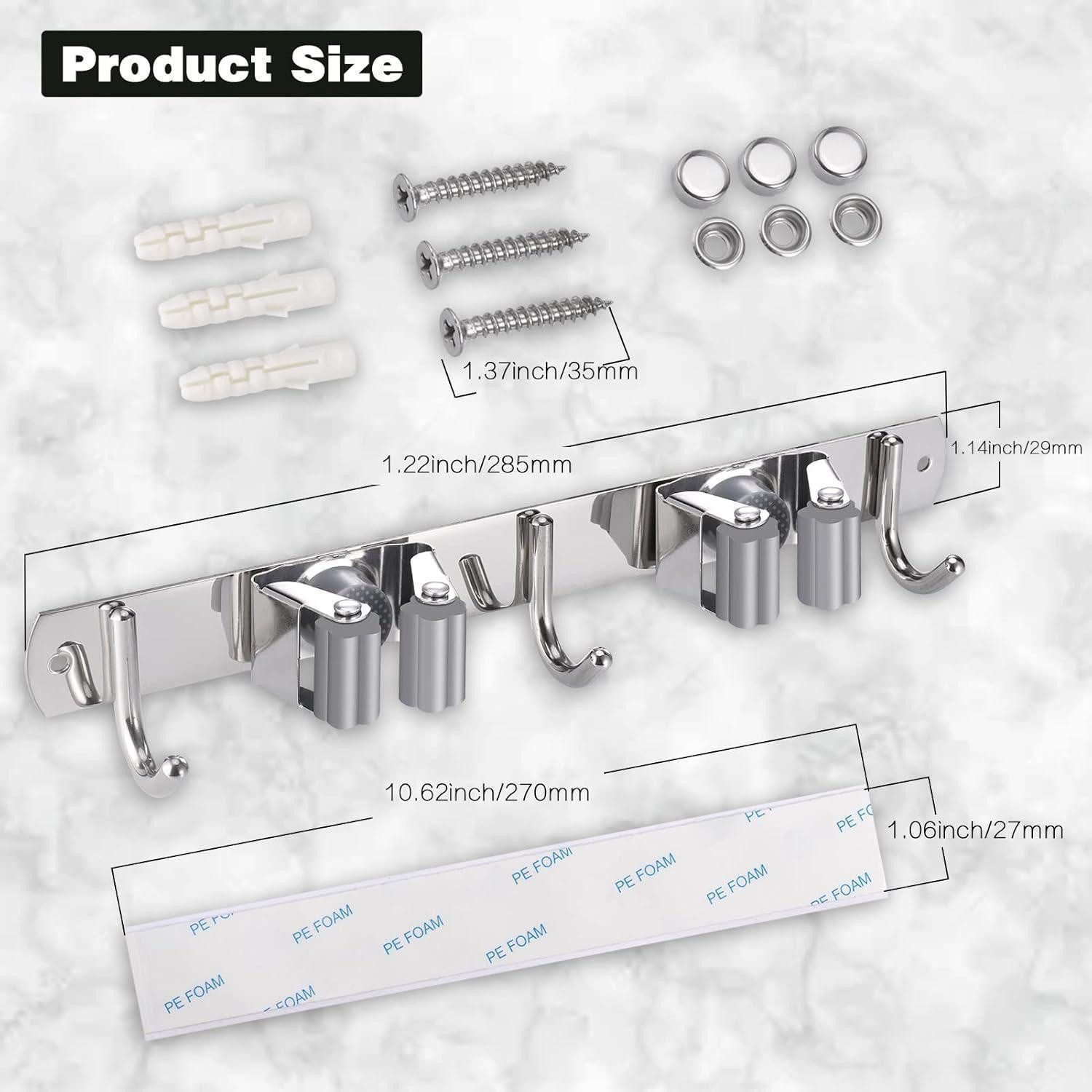LuxusKollektion Multitool Besenhalterung Wand 304 Edelstahl 2er 4 Halter un günstig online kaufen