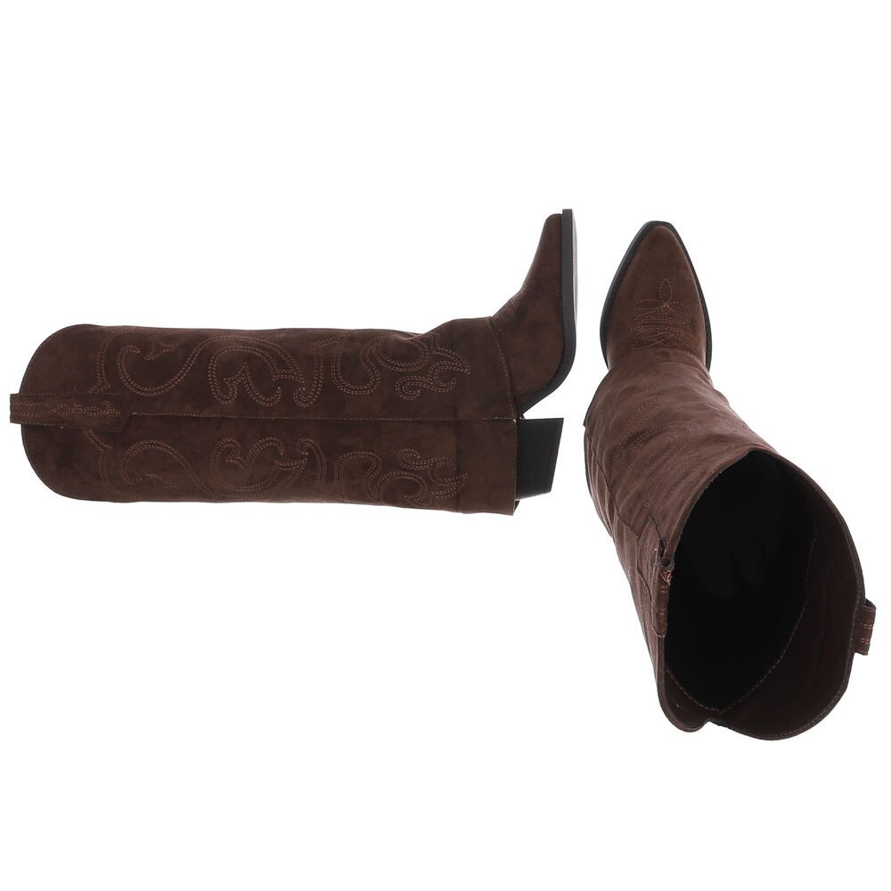 Ital-Design Hochwertige Damen-Stiefel mit Blockabsatz und Details Westernst günstig online kaufen