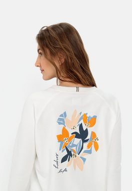 camel active Sweatshirt mit Blütenprint auf dem Rücken