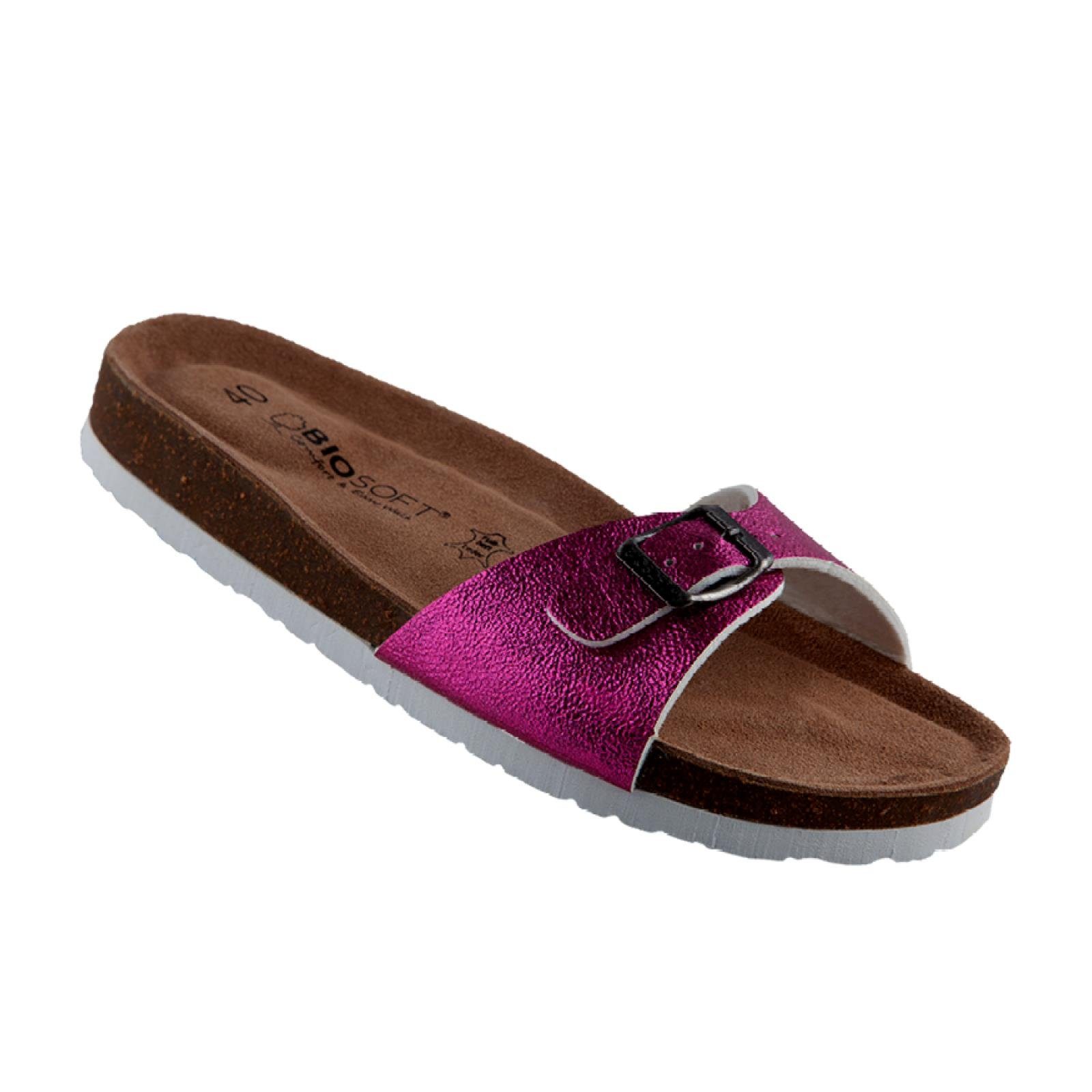 Biosoft & Walk Easy Damen Schuhe Pink Biosoft Damen Sandalen Comfort Flache Mila, Sandale Sandal Sommer Sommer