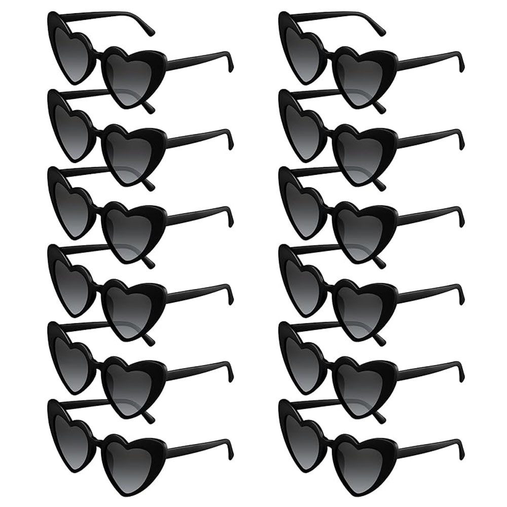 HoyoLee Sonnenbrille 12 Brillen Herz-Sonnenbrillen, Vintage-Herzform Brille, für Hochzeit
