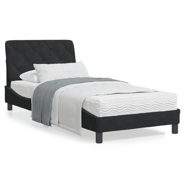 vidaXL Bett Bett mit Matratze Schwarz 80x200 cm Samt günstig online kaufen