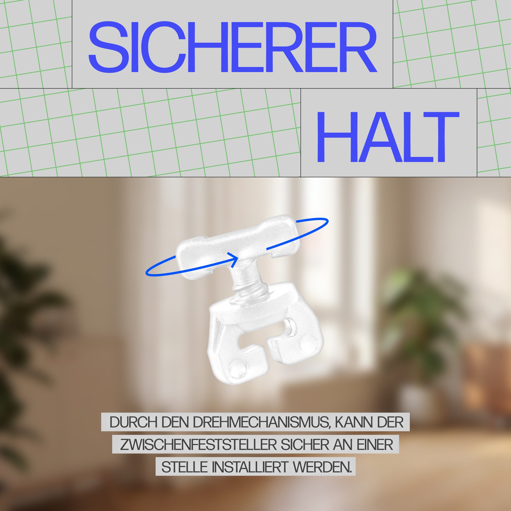 Bestlivings Feststeller Gardinenstopper, Gardinenschienen, Innenlaufschienen, (6-St), Zwischenfeststeller, Kunststoff, für gängige Schienensysteme geeignet – Bild 4 von 5