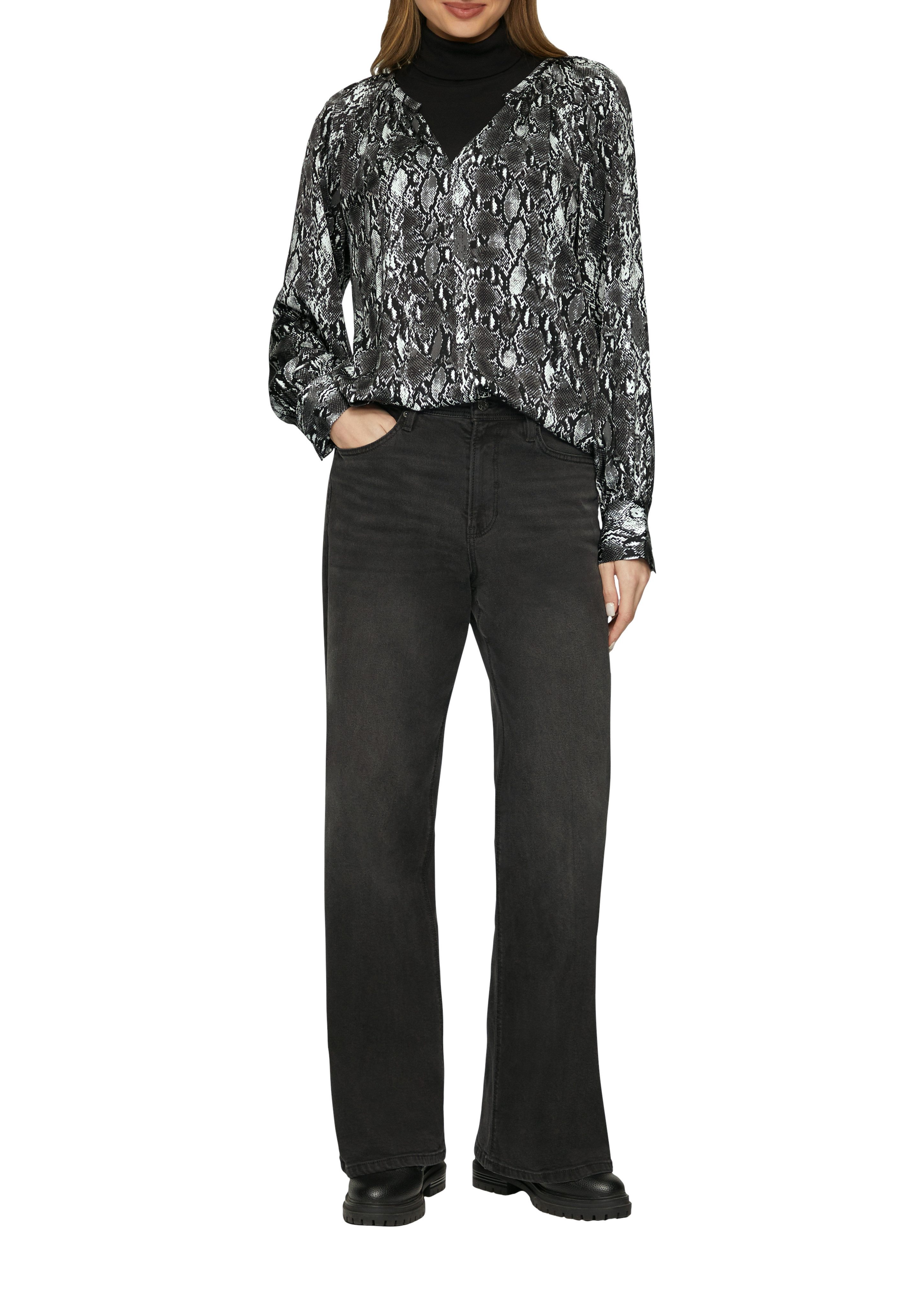 s.Oliver Langarmbluse mit All-Over Print günstig online kaufen