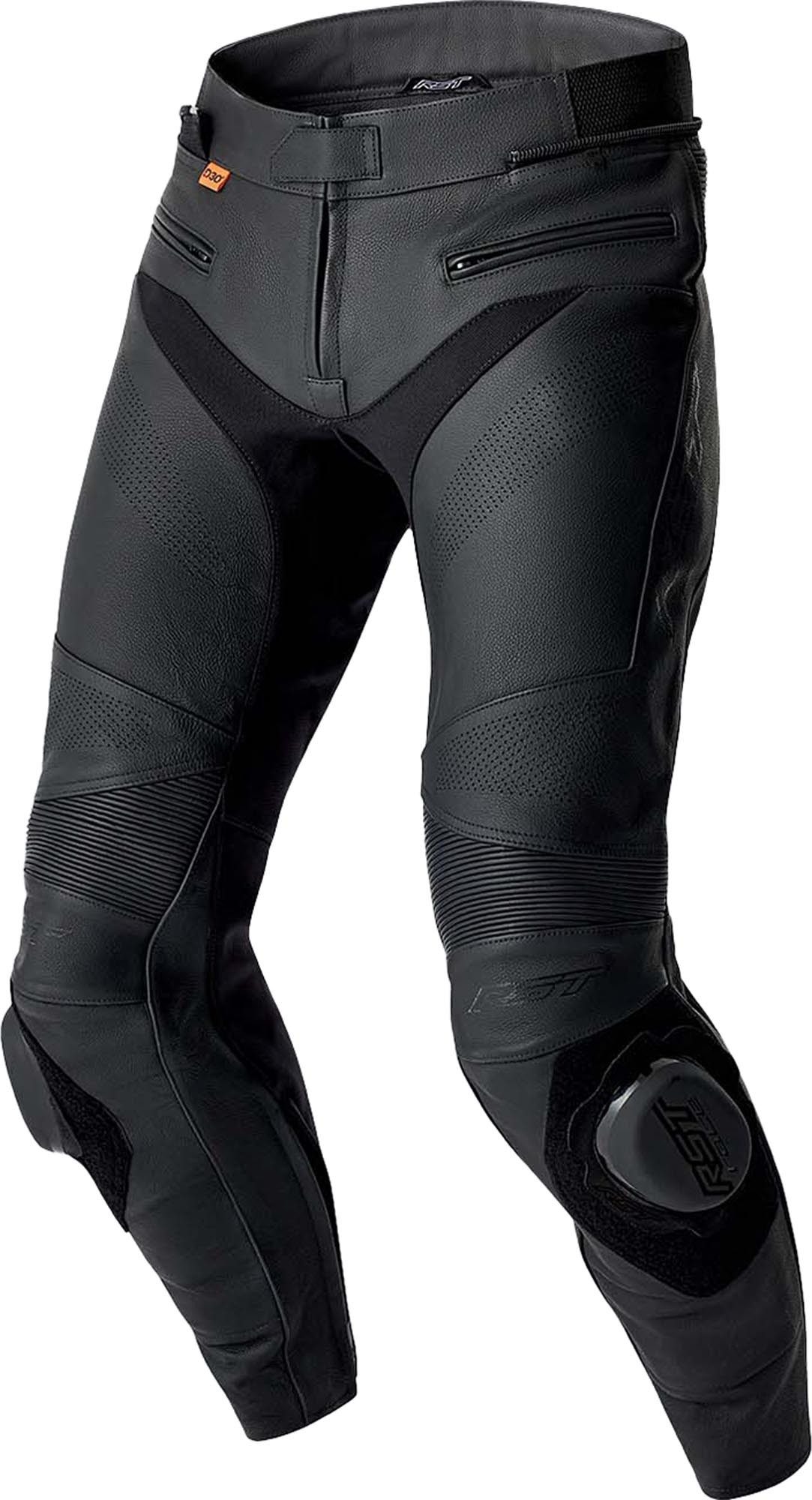 RST Motorradhose S1 D3O perforierte Motorrad Lederhose Verbindungsreißverschluss,Hüftprotektoren enthalten,Knieprotektor