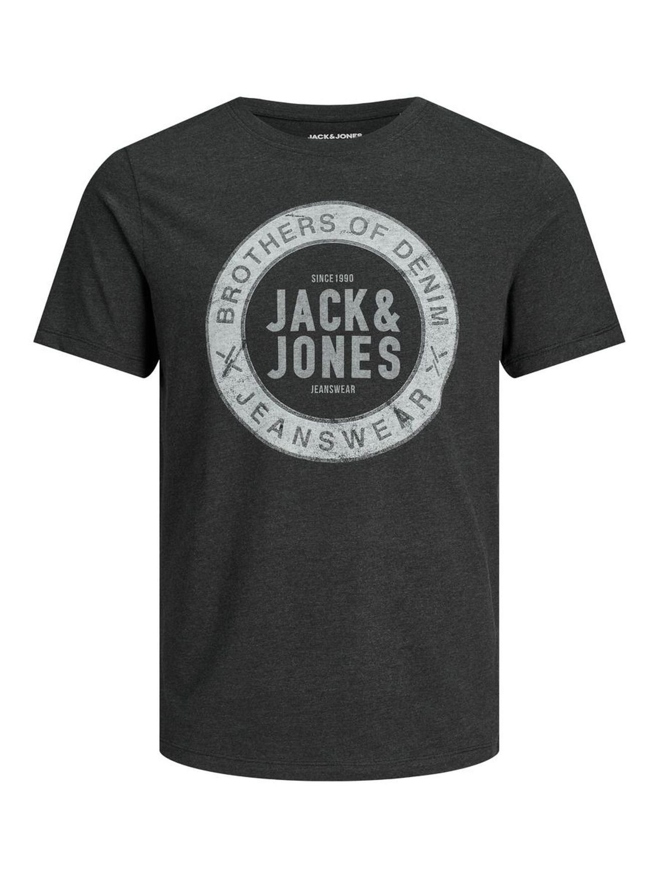 Jack & Jones T-Shirt Rundhals T-Shirt JJEJEANS Modern Art Jersey Shirt (1-tlg) 3617 in Dunkelgrau