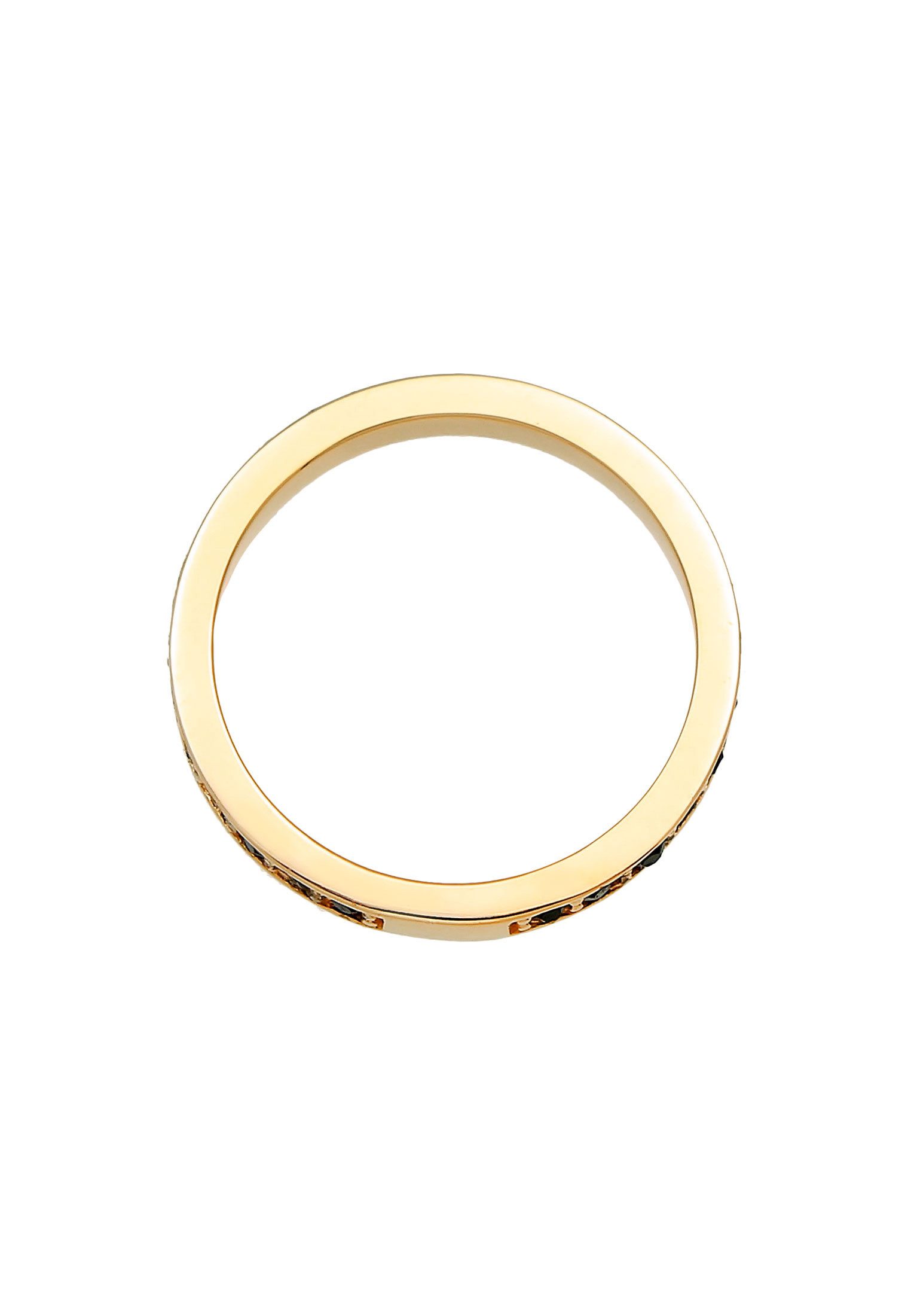Elli Fingerring Memoire Glas Kristalle Weiß 925 Silber vergoldet