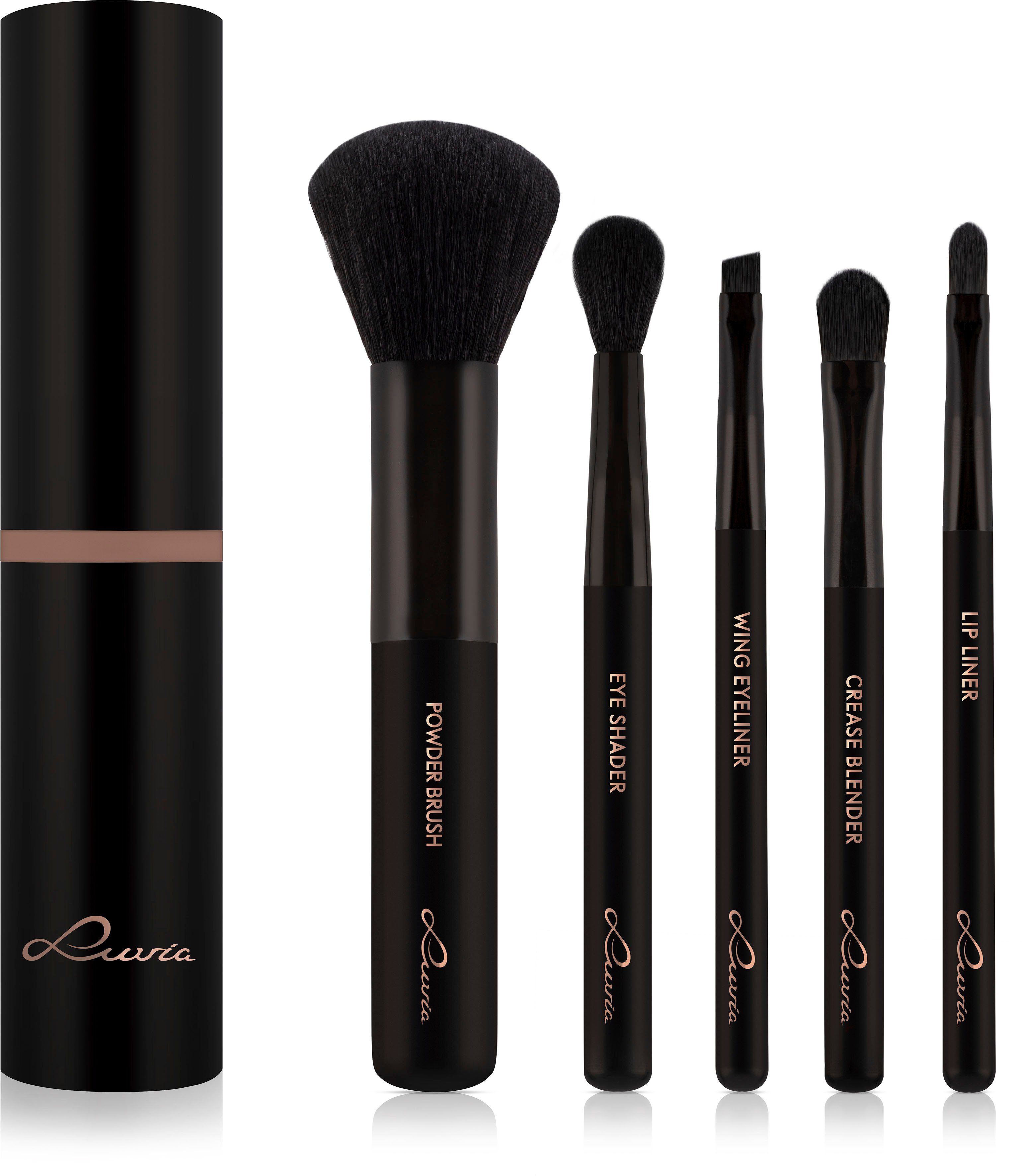 Luvia Cosmetics Kosmetikpinsel-Set Brush Travel Set, 5 tlg., Vielseitige Pinsel für perfektes Make-up!