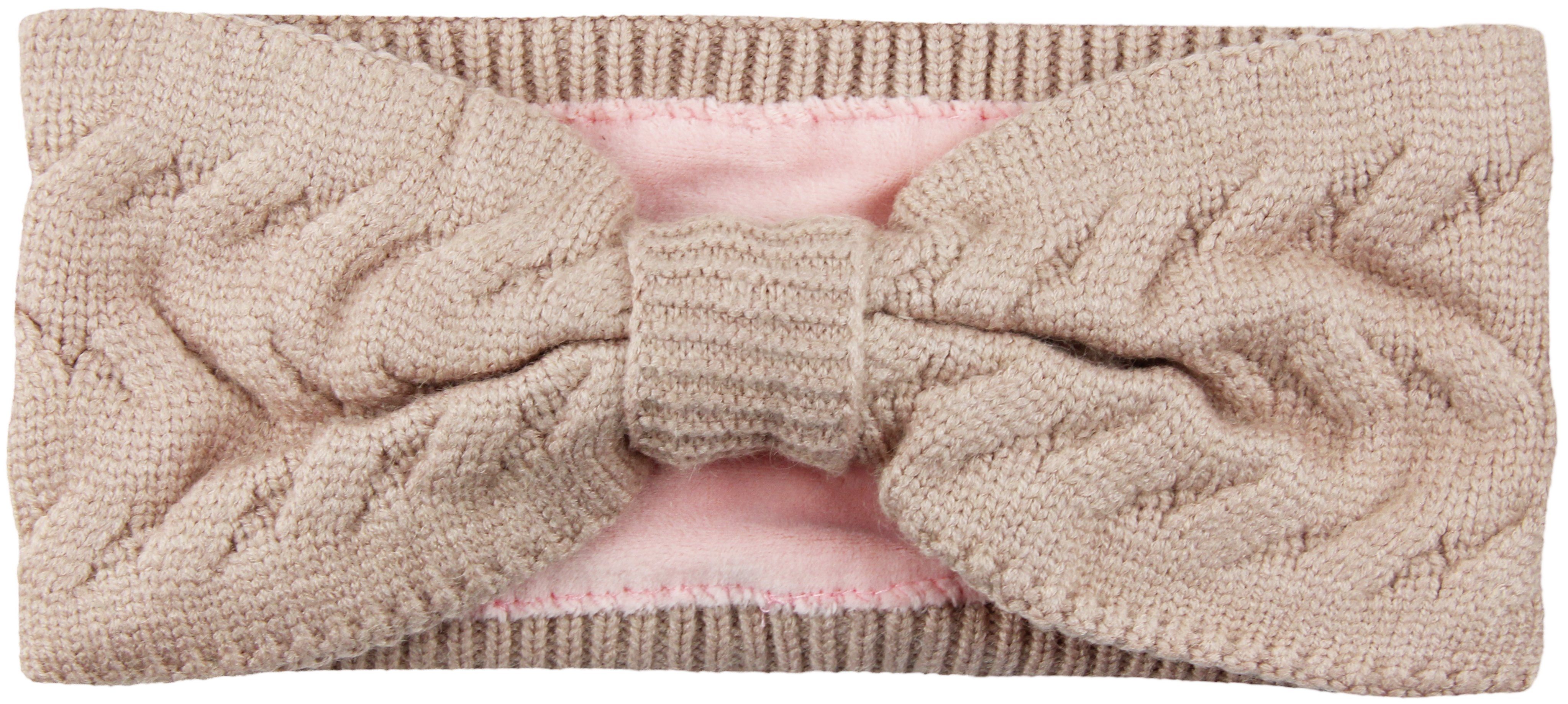 Frentree Stirnband gefüttertes Damen Strick Haarband, Mädchen Ohrenwärmer mit Schleife, warmes Fleece Innenfutter