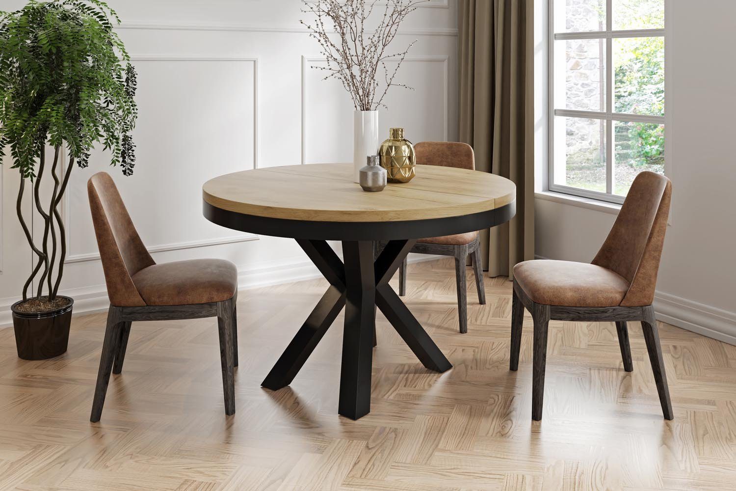 WFL GROUP Esstisch Clara (erhältlich in zwei Größen – 100/120 cm, ausziehba günstig online kaufen