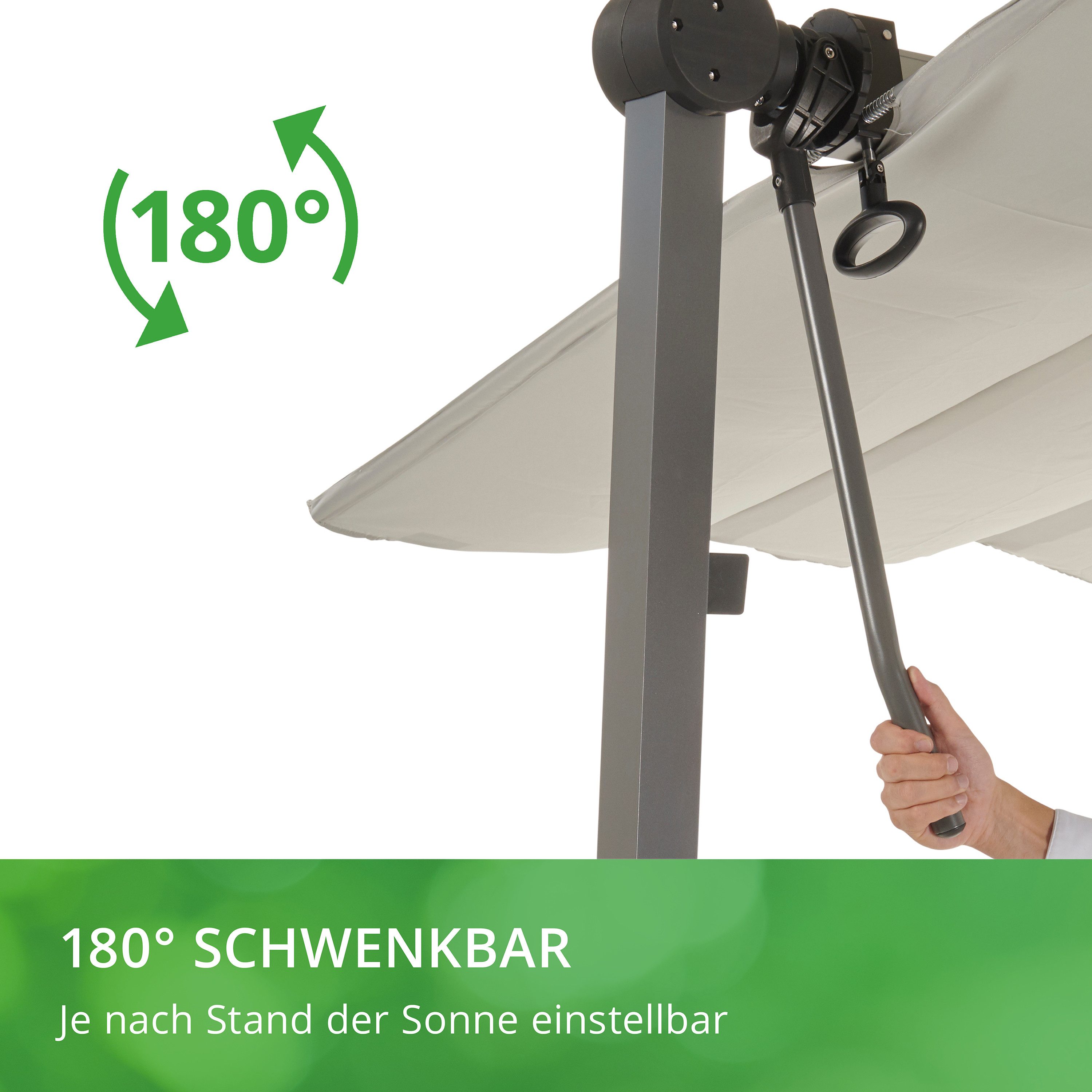 Leco Standmarkise Pergola Überdachung Sonnenschutz Pavillon Sonnendach WAVED 4x2,5 m 400 x 250 x 220 cm – Bild 3 von 5