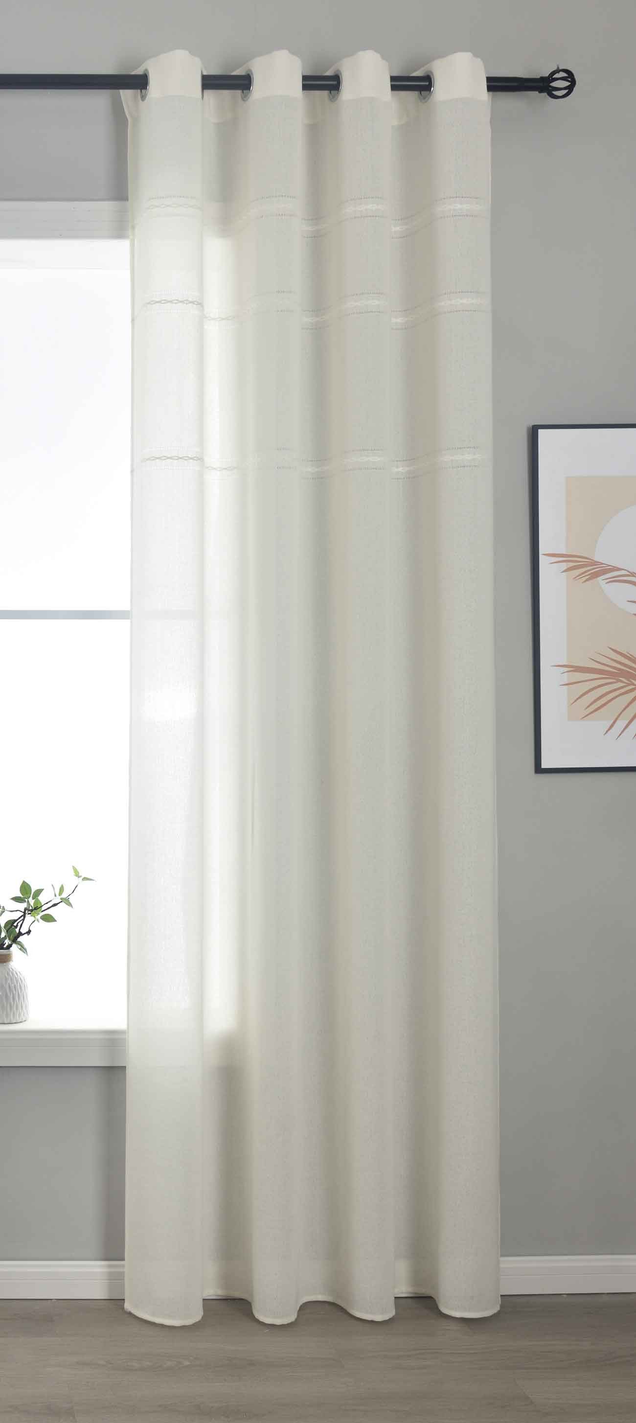 Gardinenbox Gardine (1 St), Ösen, halbtransparent, Polyester, »Leipzig« Ket günstig online kaufen